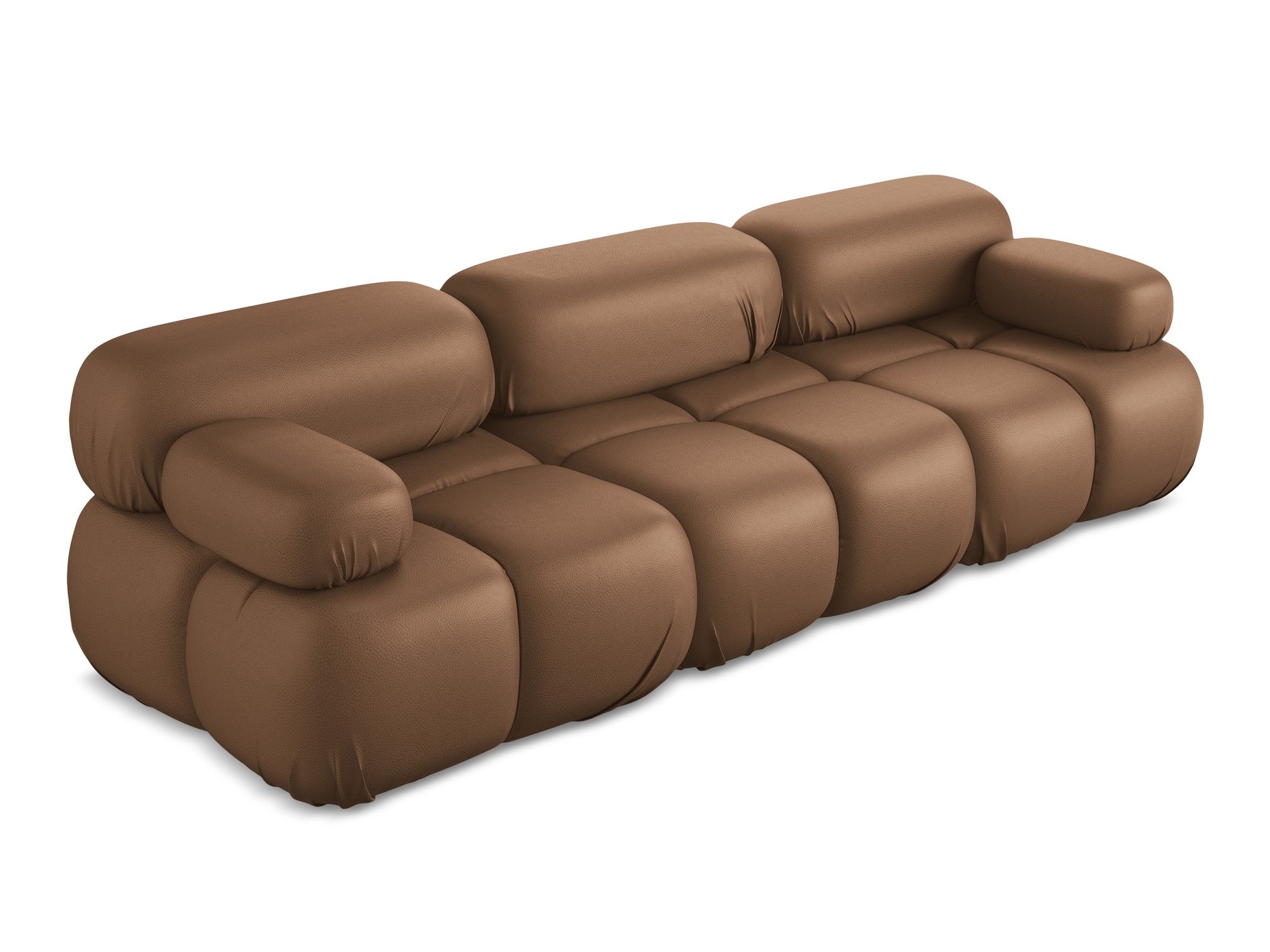 3-seater modular sofa LOKUA in chocolate eco-leather
