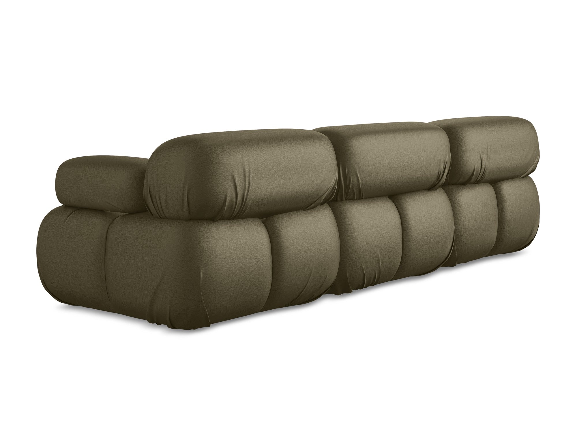 3-seater modular sofa LOKUA in olive eco-leather
