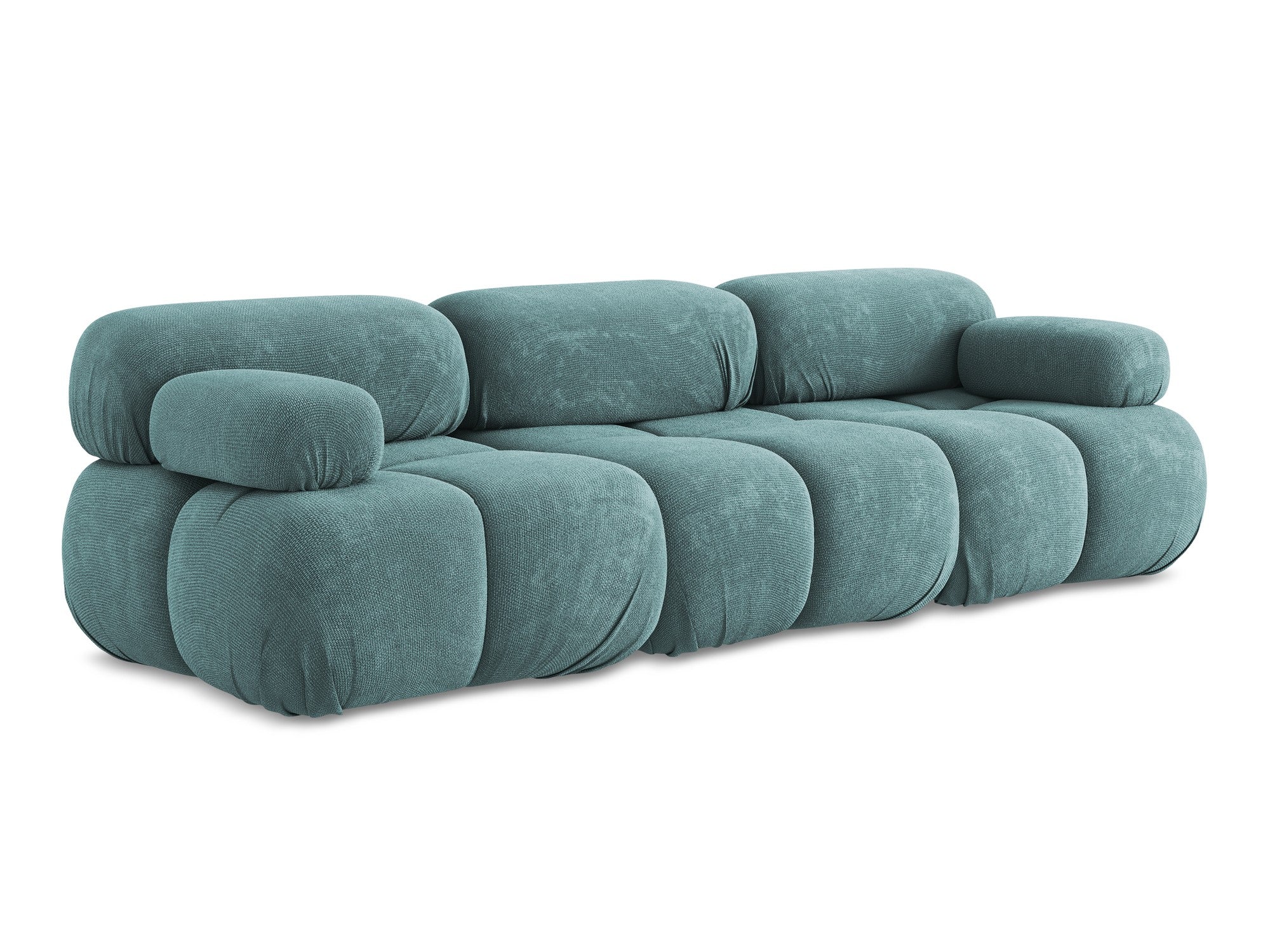 3-seater modular sofa LOKUA denim blue chenille