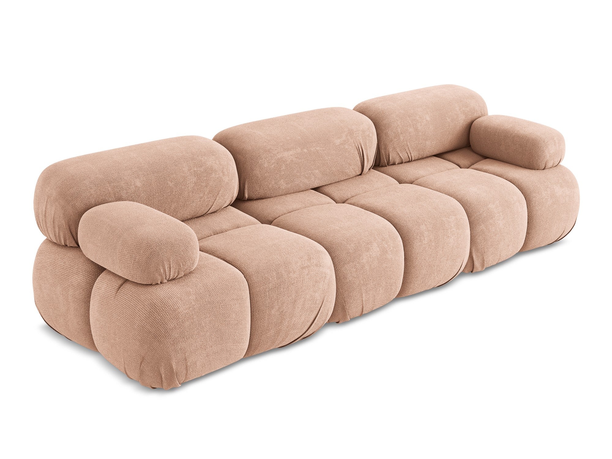 3-seater modular sofa LOKUA peach chenille