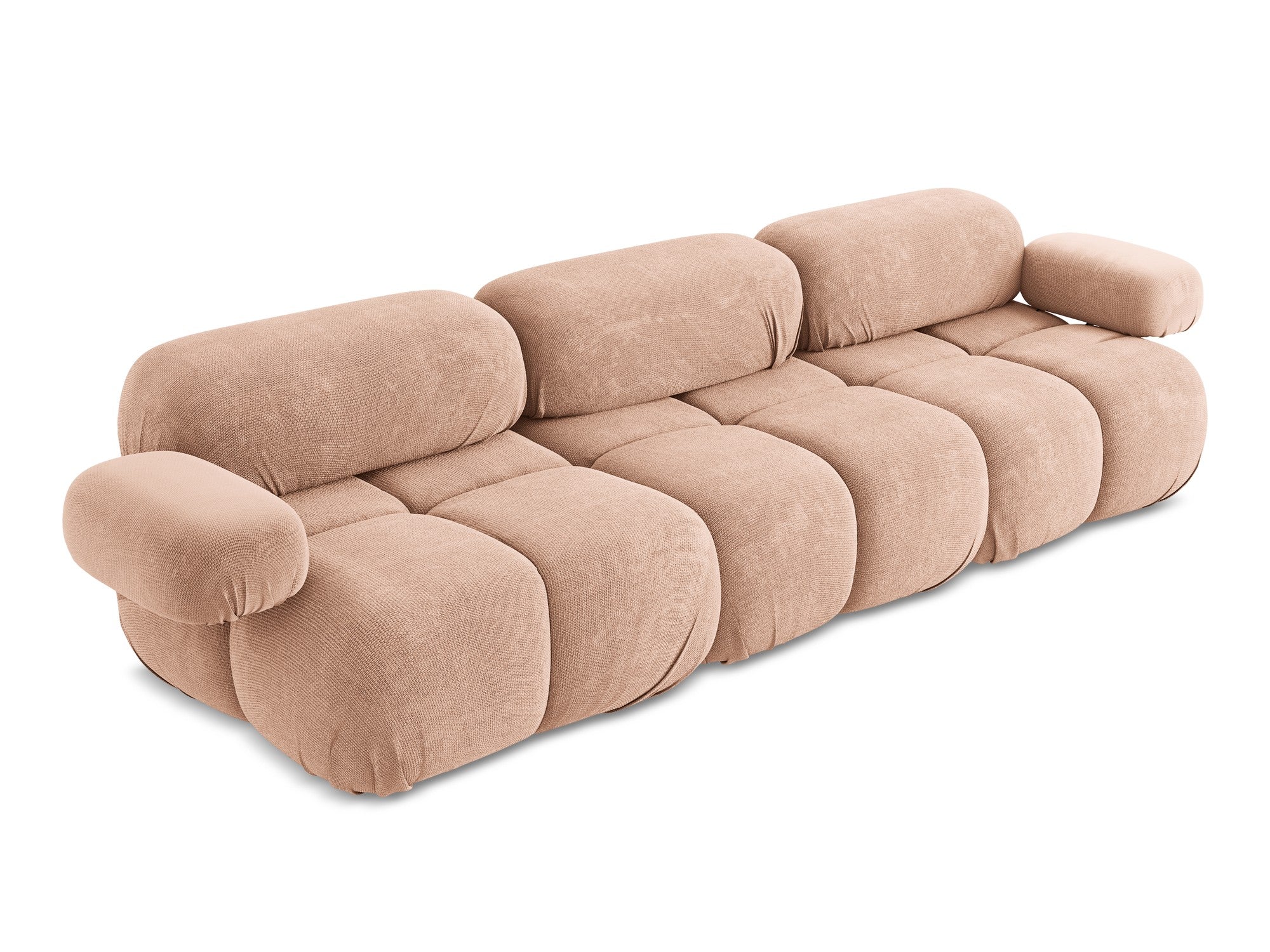 3-seater modular sofa LOKUA peach chenille