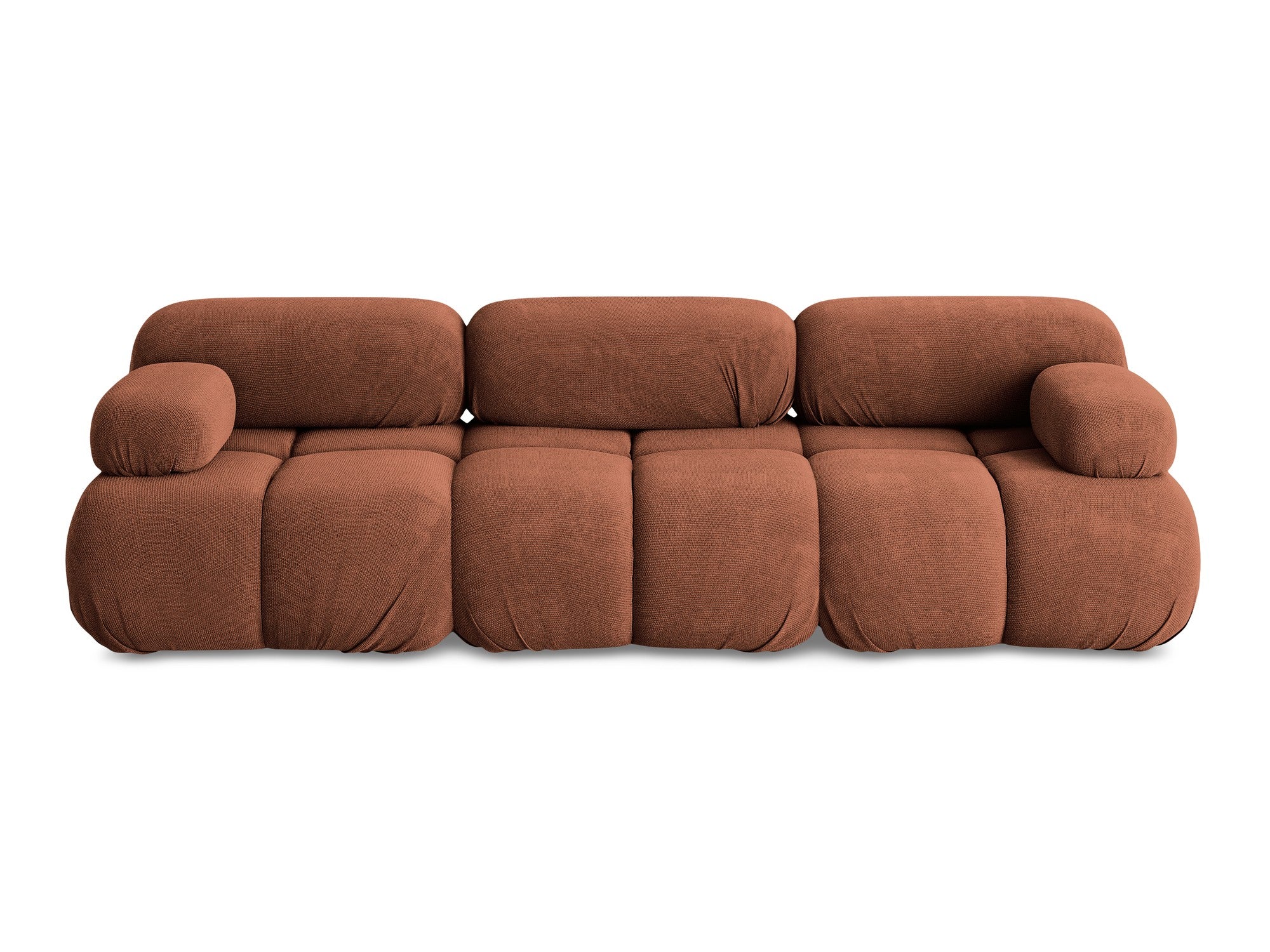 3-Seater Modular Sofa LOKUA Terracotta Chenille