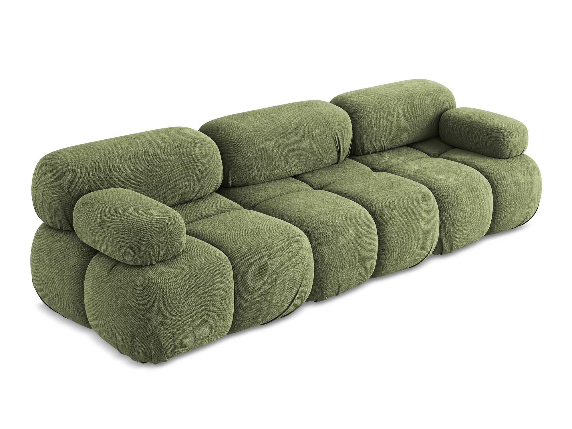 3-seater modular sofa LOKUA green chenille
