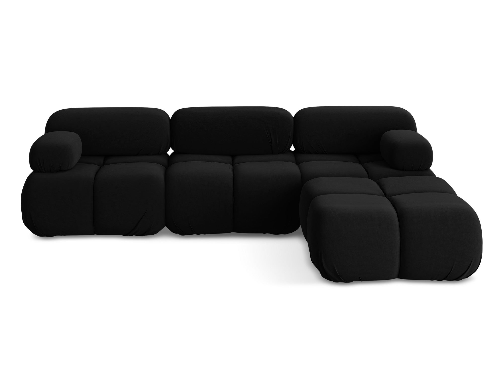 Modularer Samt-Ecksofa LOKUA schwarz