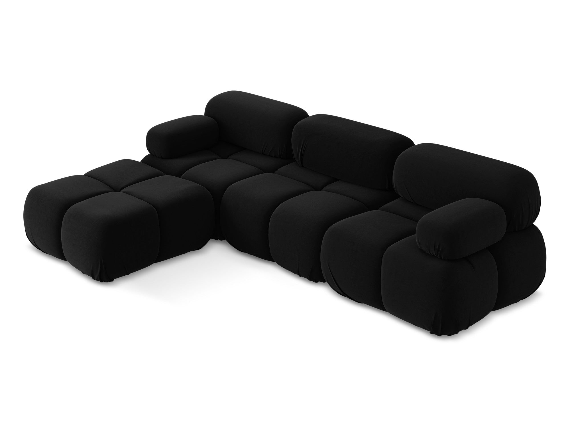Modularer Samt-Ecksofa LOKUA schwarz