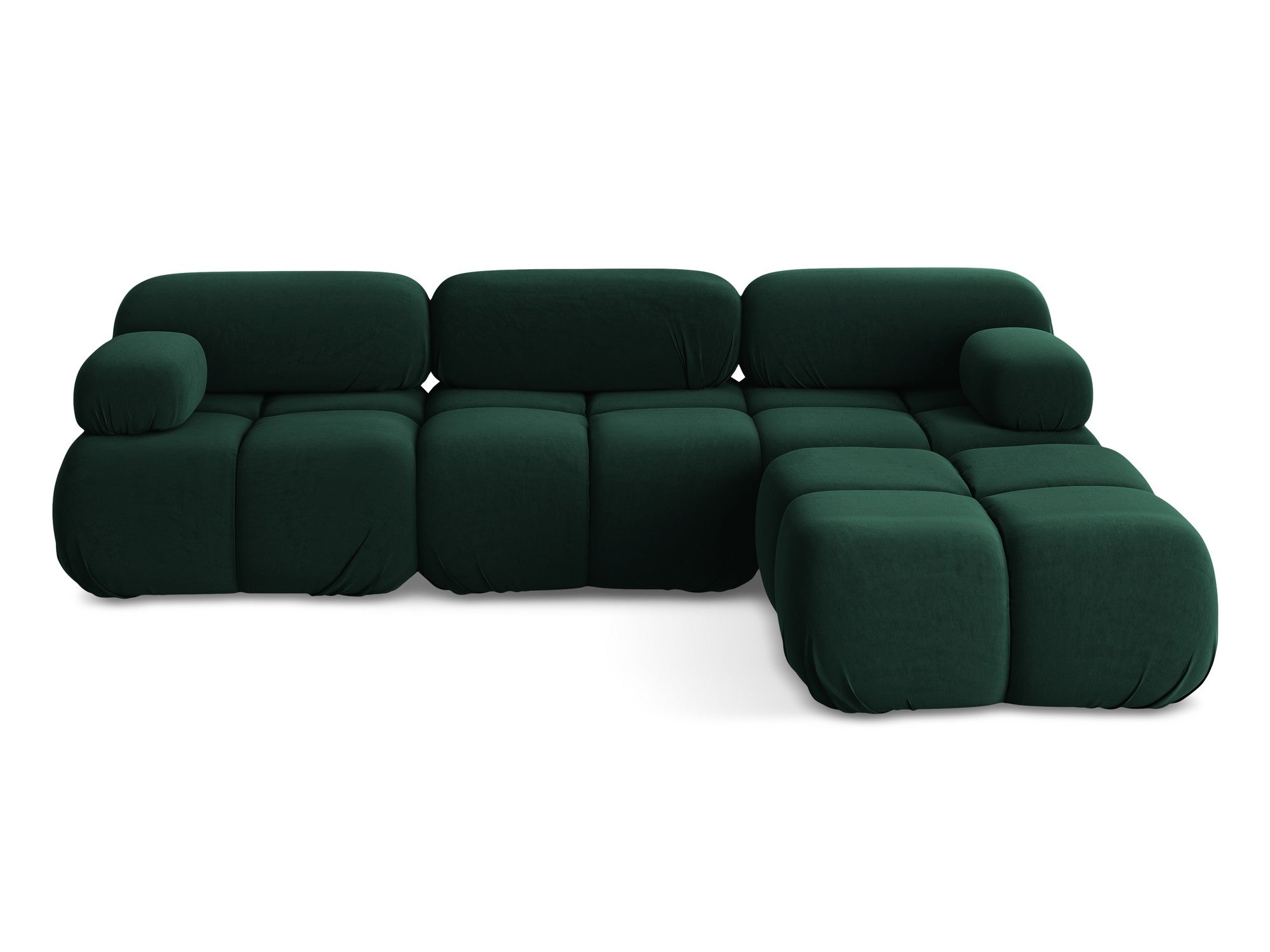 Modularer Samt-Ecksofa LOKUA in Flaschengrün