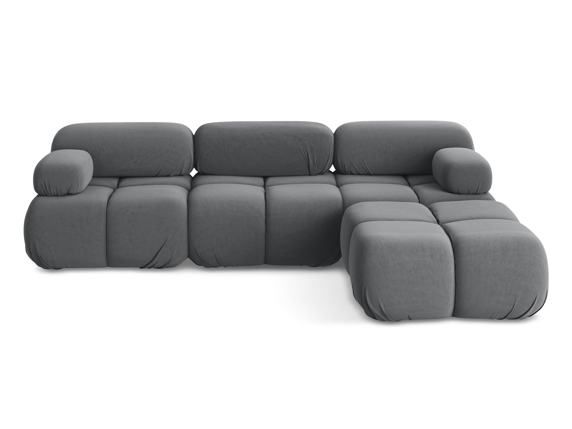 Universal velvet modular corner sofa LOKUA in steel gray
