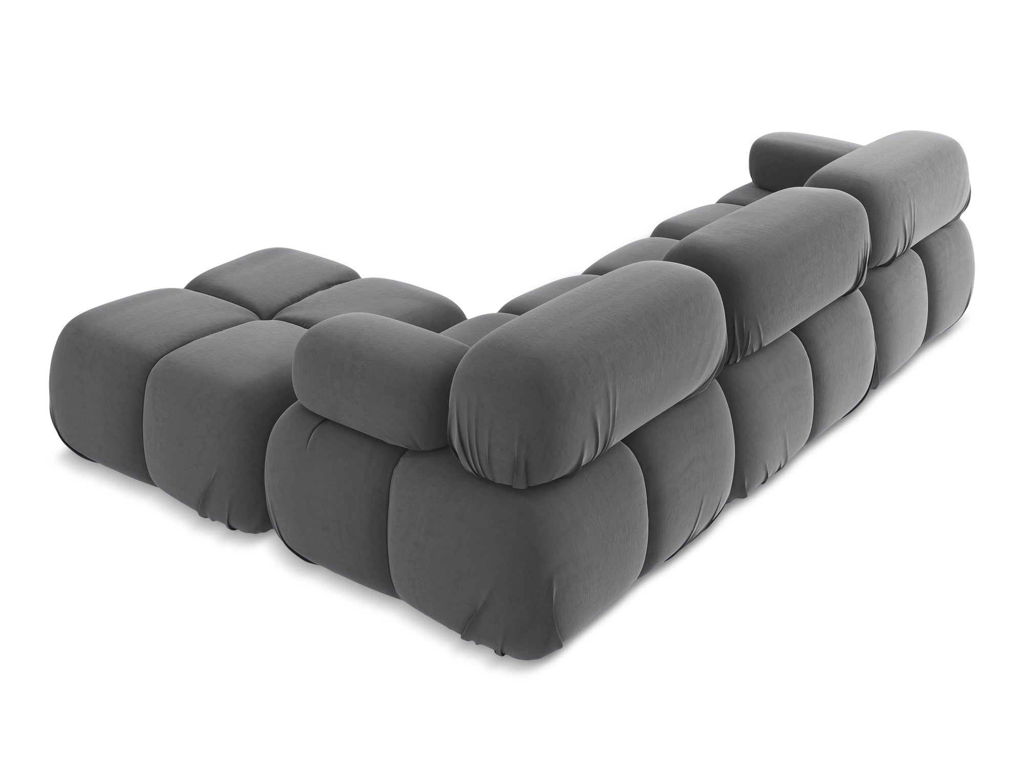 Universal velvet modular corner sofa LOKUA in steel gray