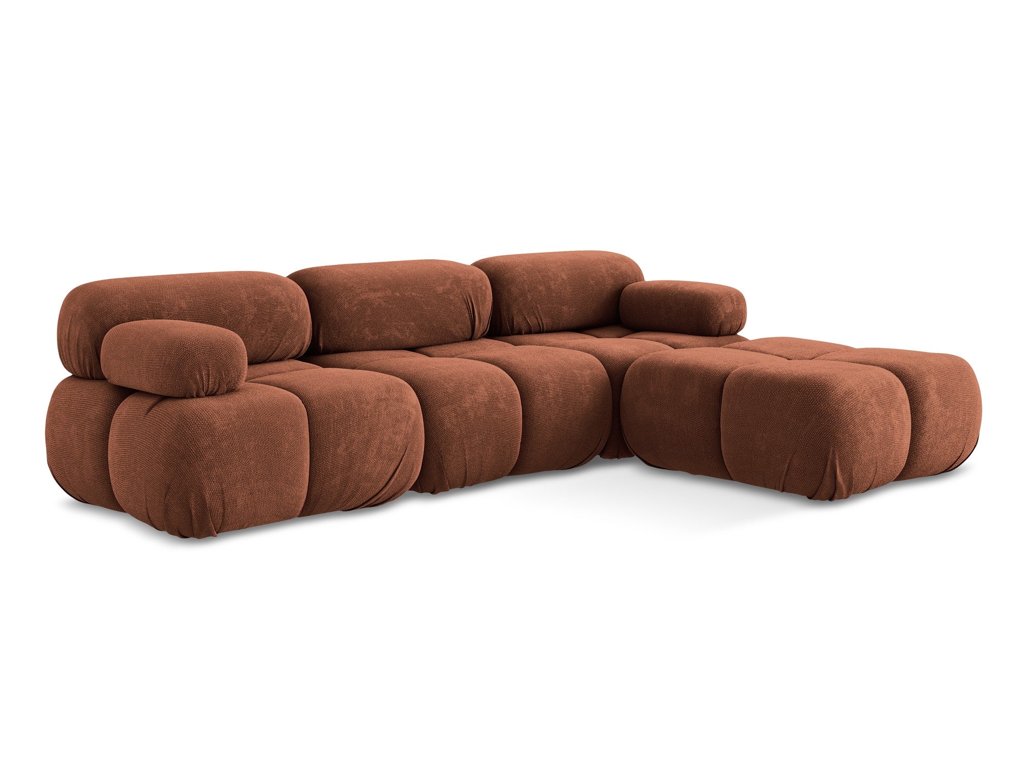 Universal modular corner sofa LOKUA terracotta chenille