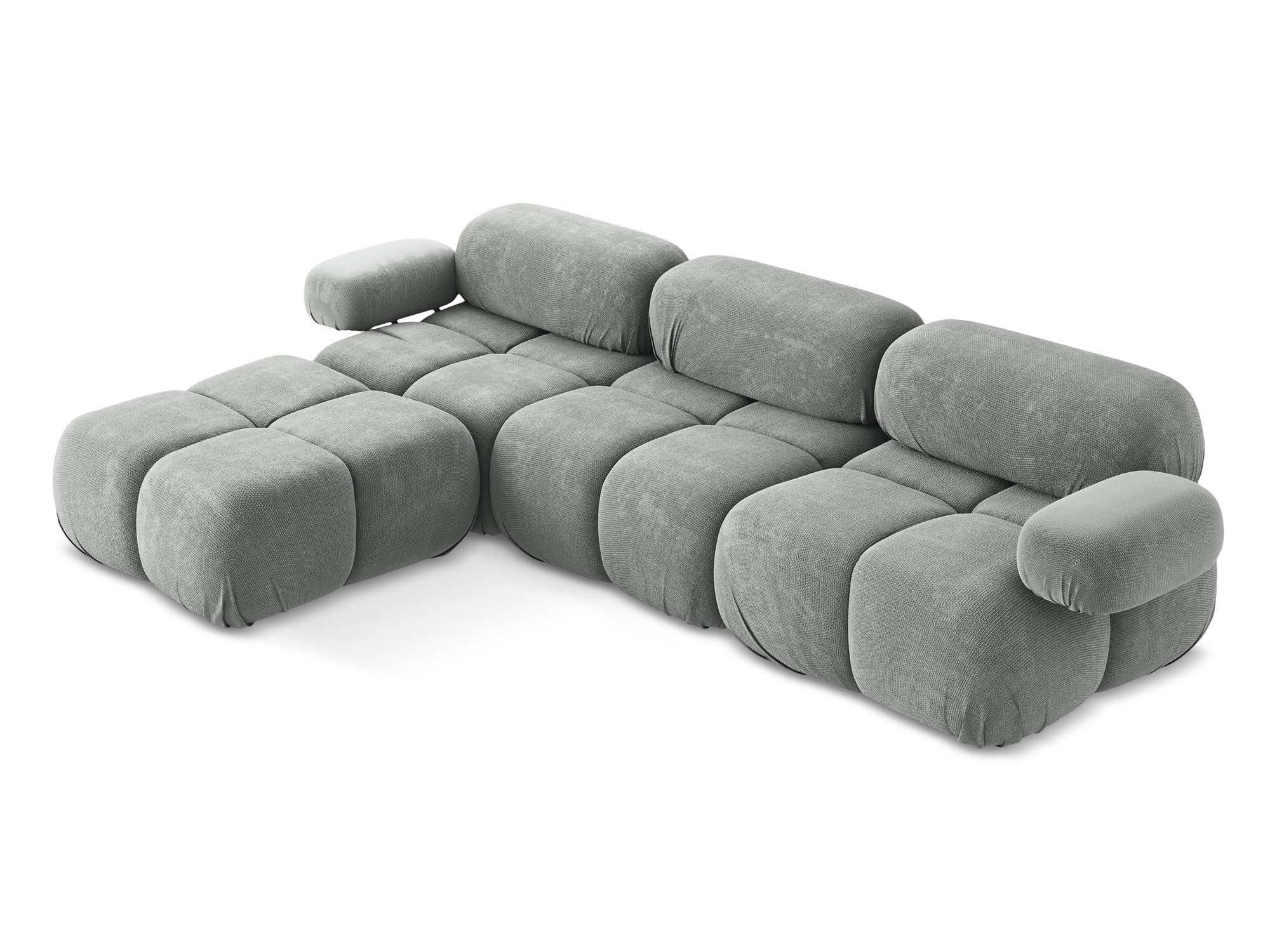 Universal modular corner sofa LOKUA gray chenille