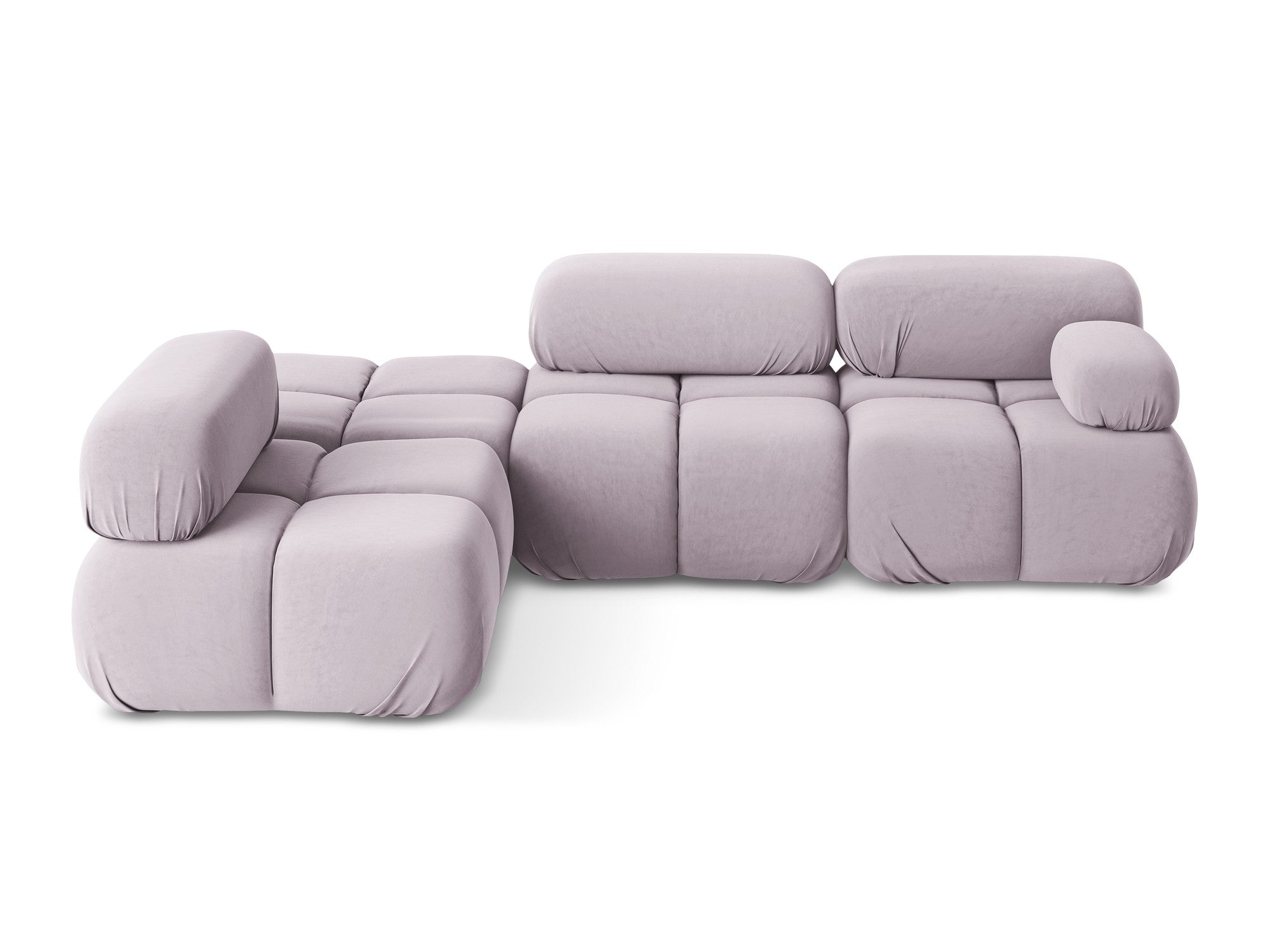 Modularer Samt-Ecksofa links LOKUA lavendel