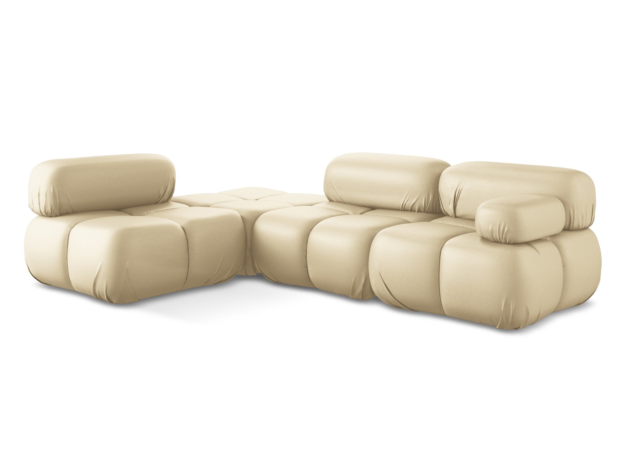 Modularer Ecksofa links LOKUA aus beigem Kunstleder