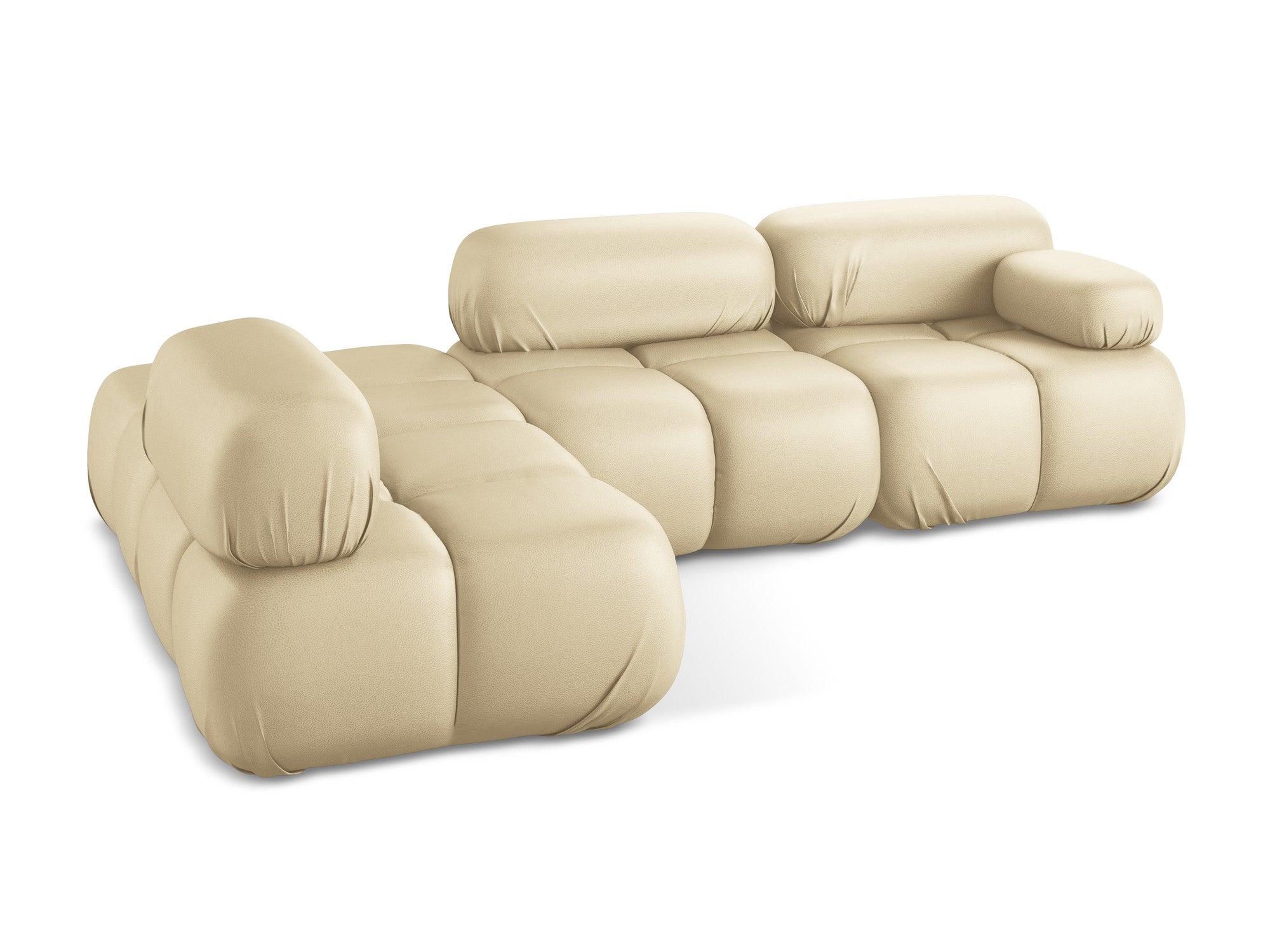 Modularer Ecksofa links LOKUA aus beigem Kunstleder