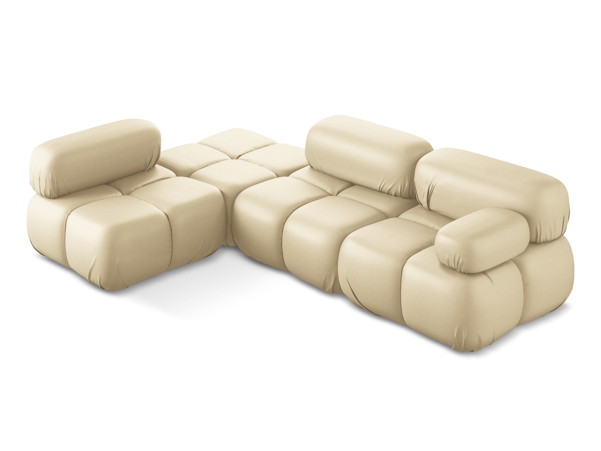 Modularer Ecksofa links LOKUA aus beigem Kunstleder