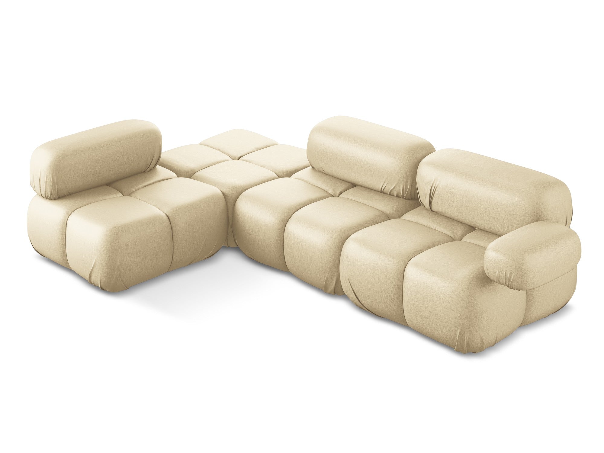 Modularer Ecksofa links LOKUA aus beigem Kunstleder