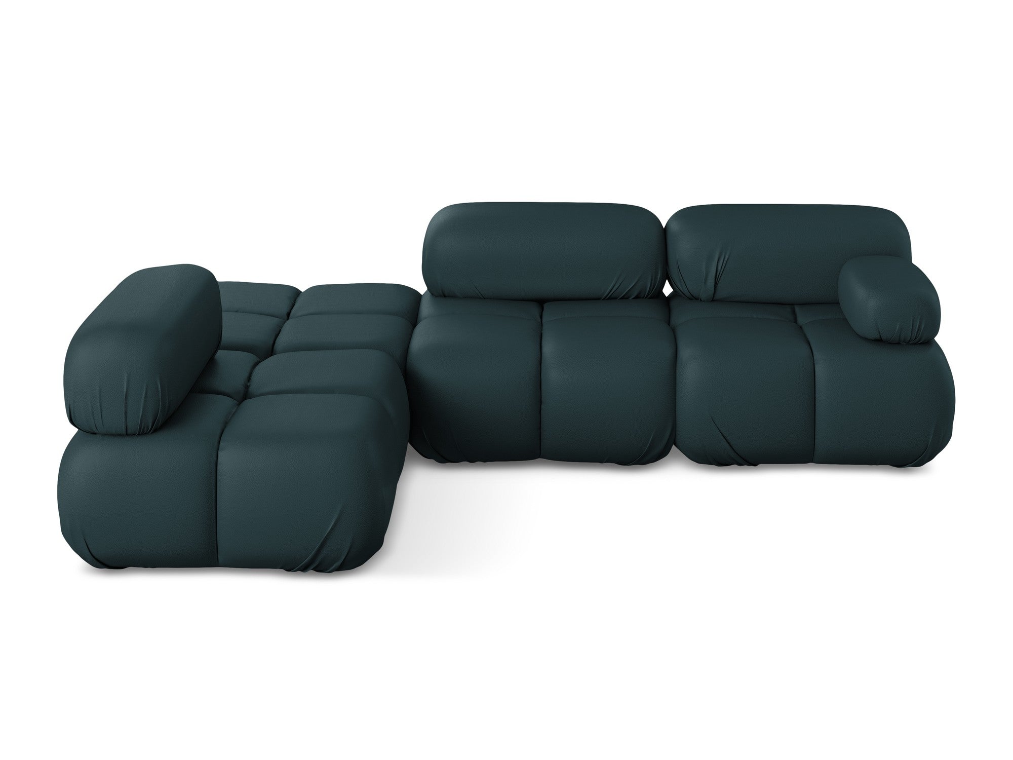 Left-sided modular corner sofa LOKUA in sea green eco-leather