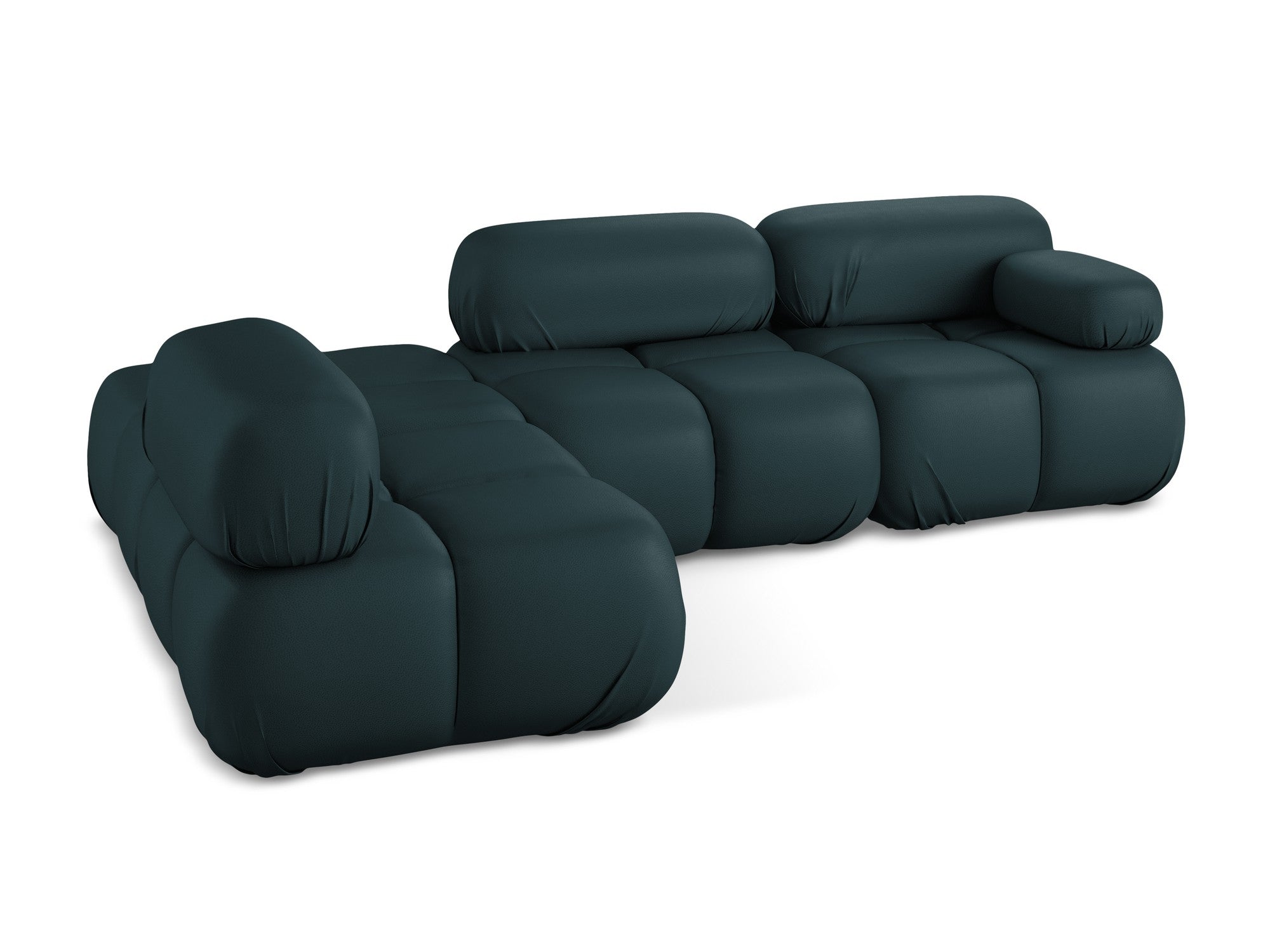 Left-sided modular corner sofa LOKUA in sea green eco-leather