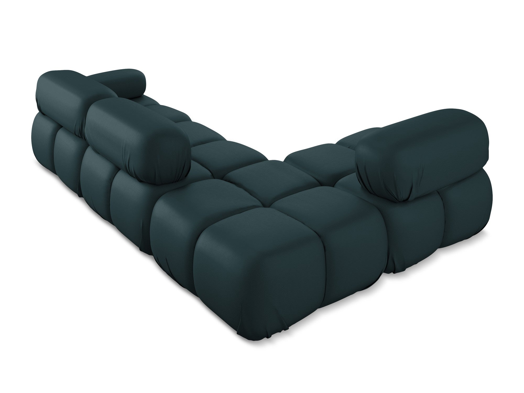 Left-sided modular corner sofa LOKUA in sea green eco-leather