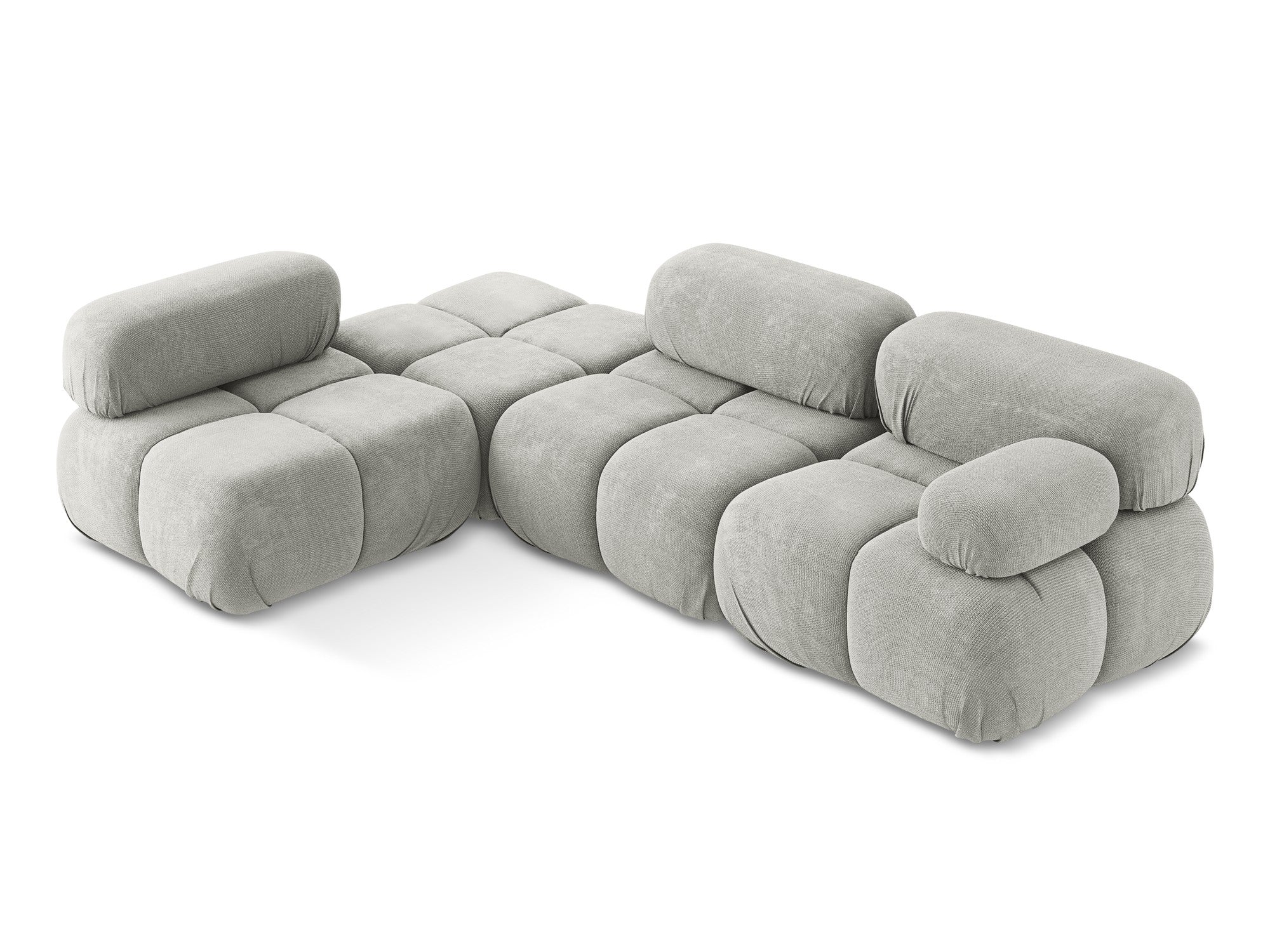 Left-sided modular corner sofa LOKUA light gray chenille