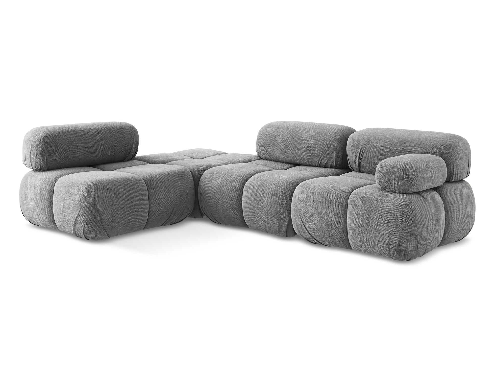 Left-sided modular corner sofa LOKUA gray chenille
