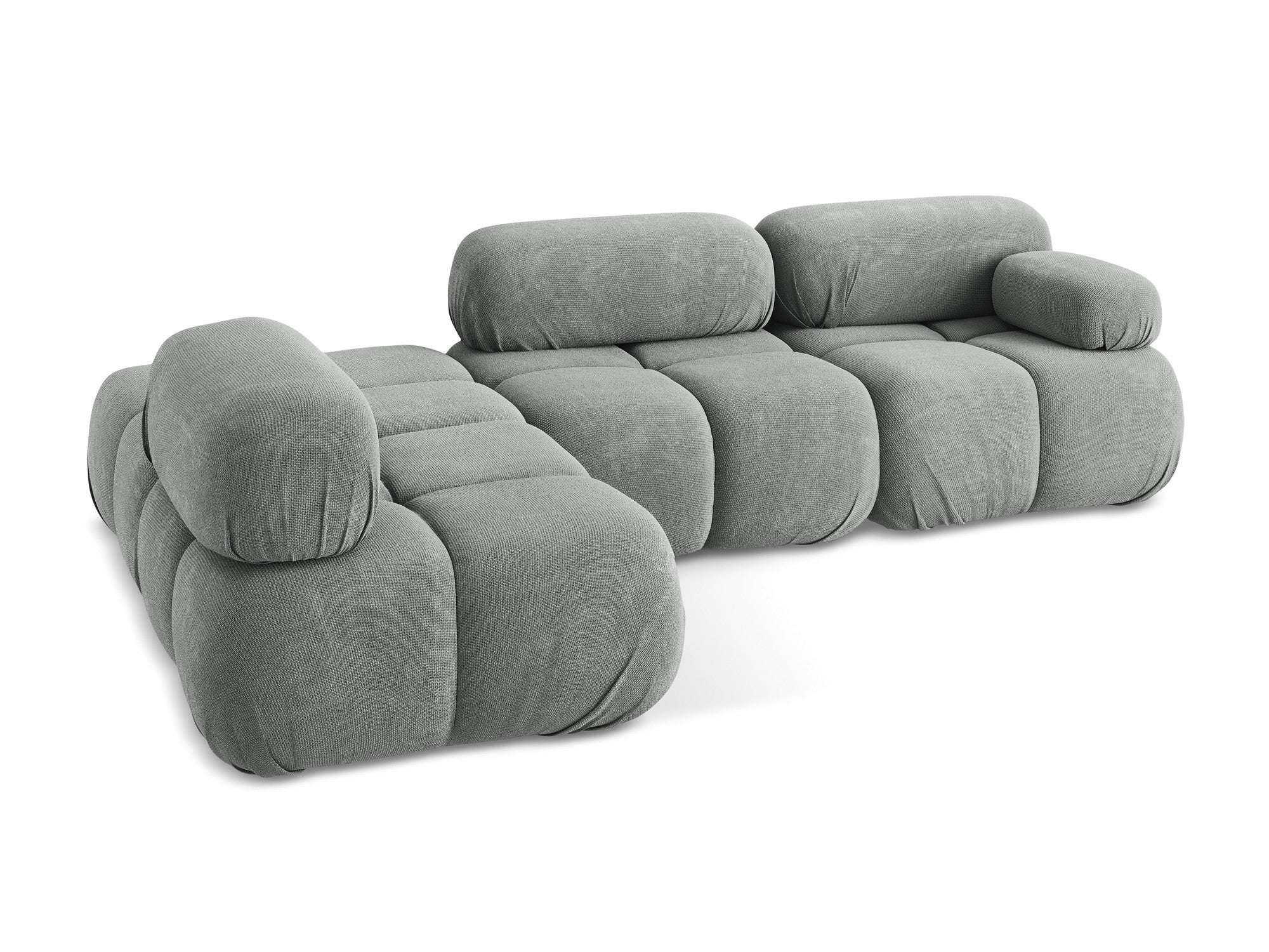 Left-sided modular corner sofa LOKUA gray chenille