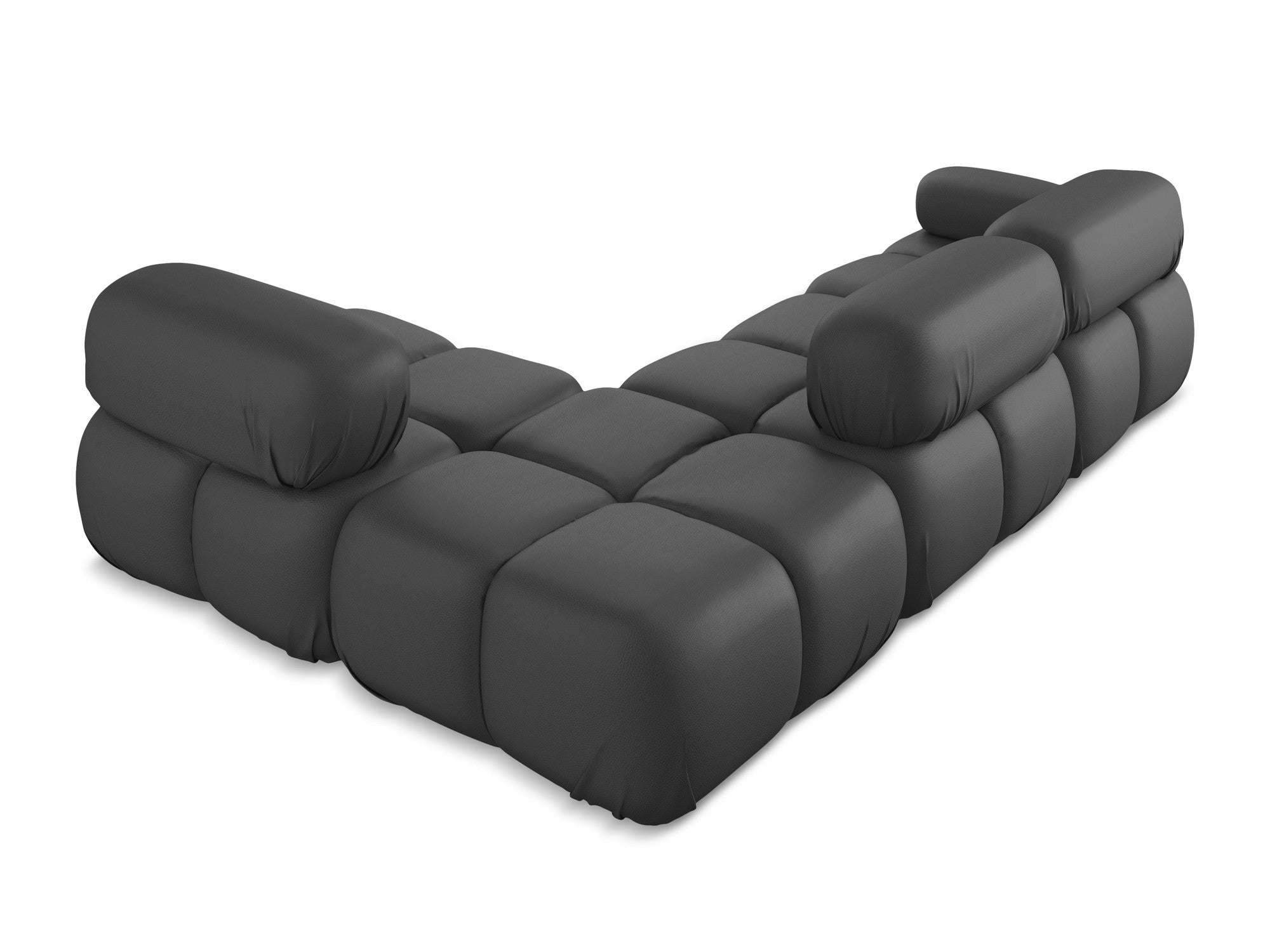 Right-sided modular corner sofa LOKUA in gray eco-leather