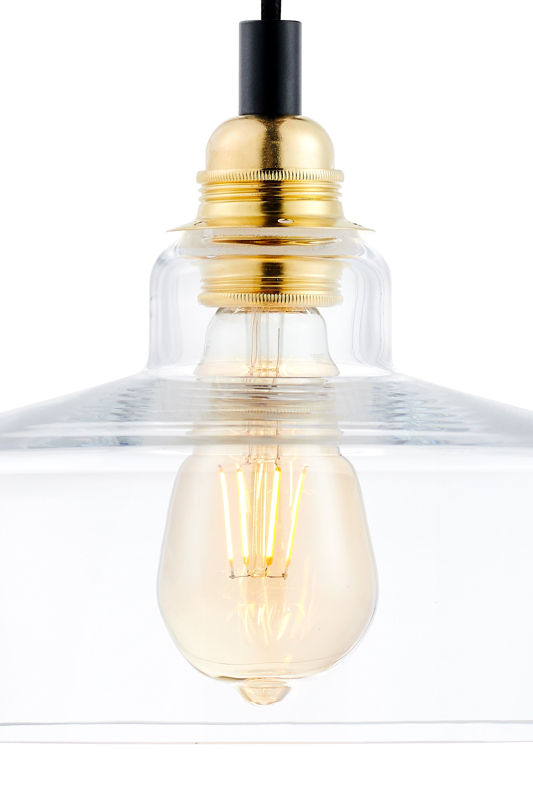 Pendelleuchte LONGIS III transparent mit Gold