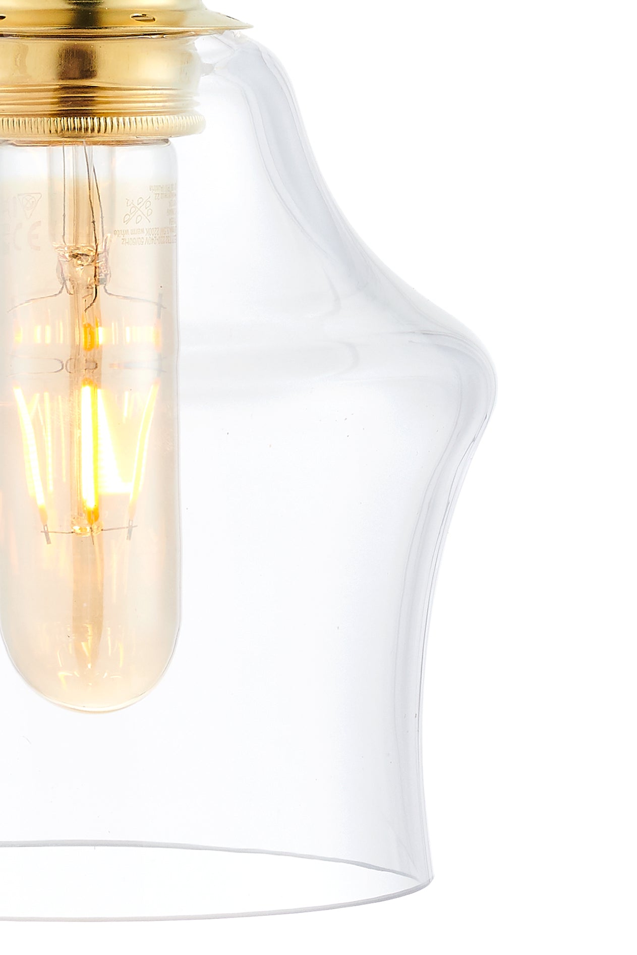LONGIS II transparent pendant lamp with gold