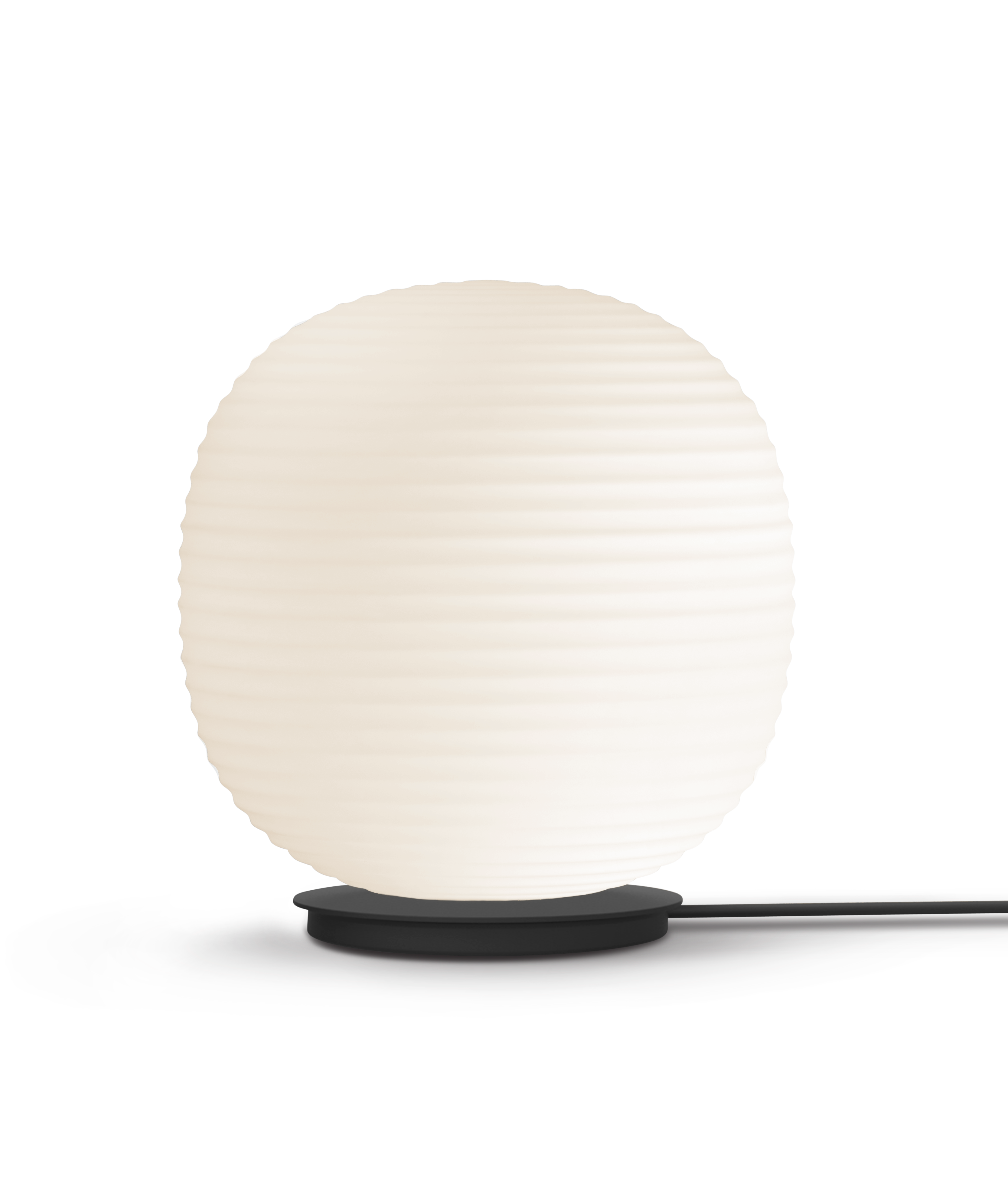 Lantern Globe white floor lamp with a black base