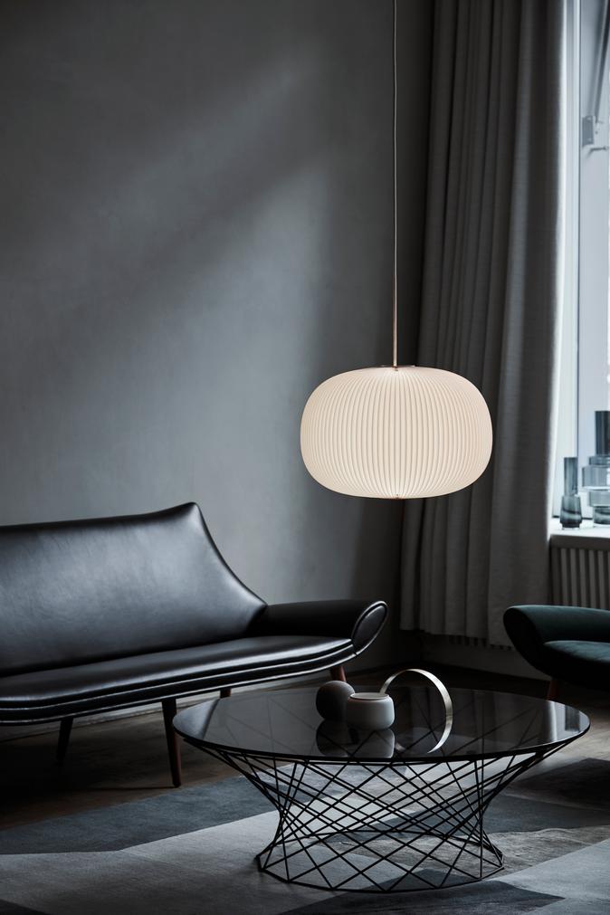 Hanging Lamp MODEL 132 LAMELLA 1 white with silver finish