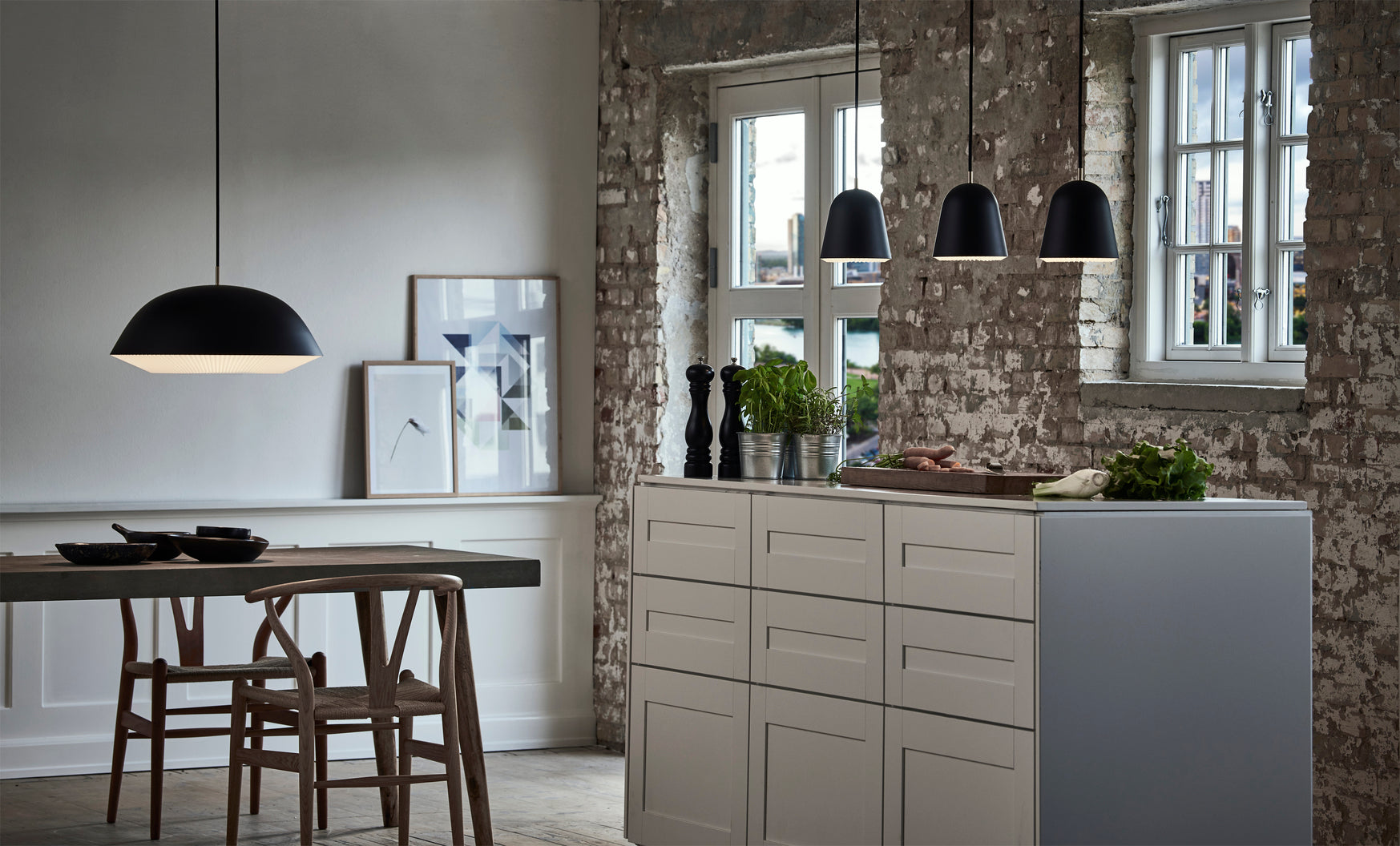 Pendelleuchte MODELL 155 CACHÉ XL schwarz