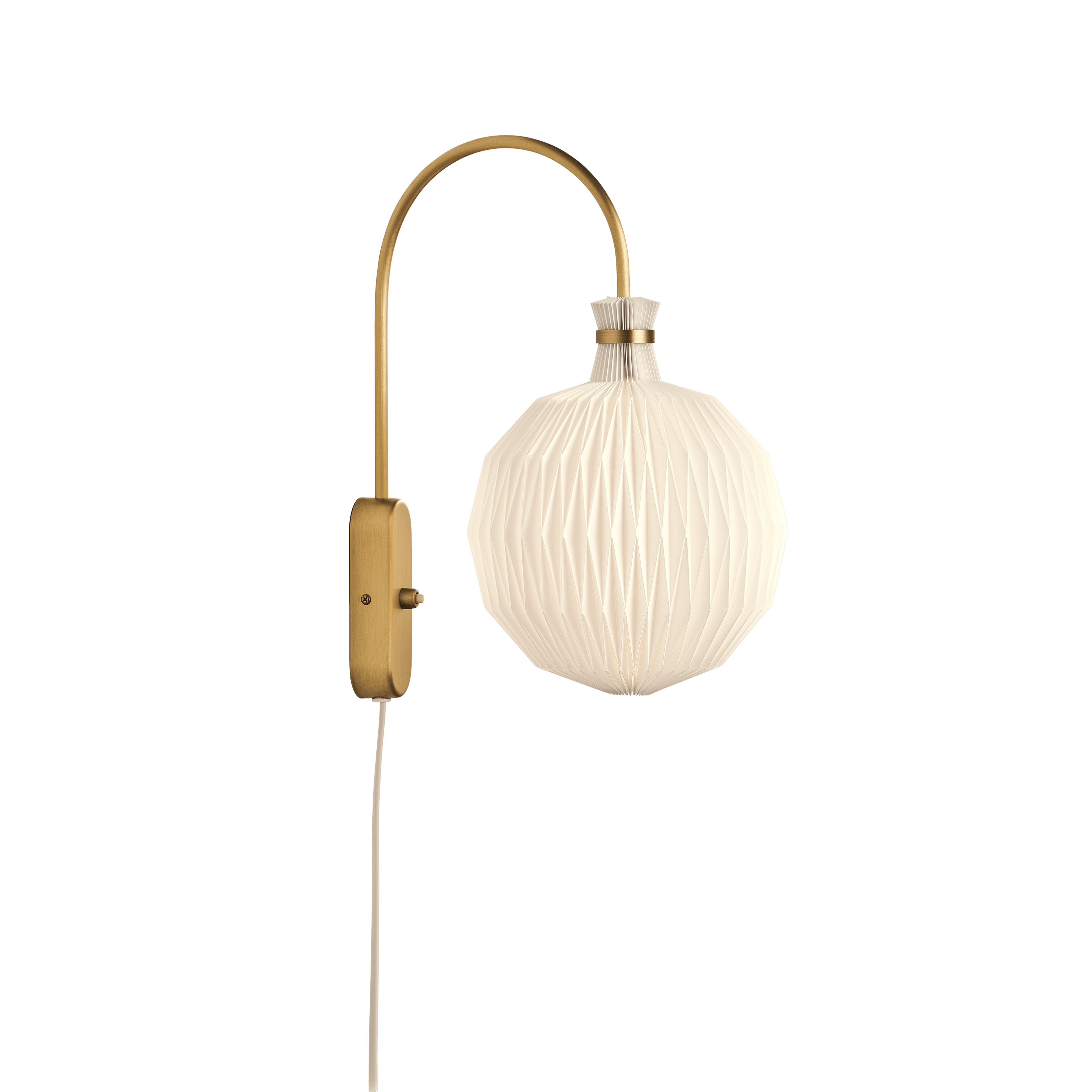 Wall lamp MODEL 201 white with brass base