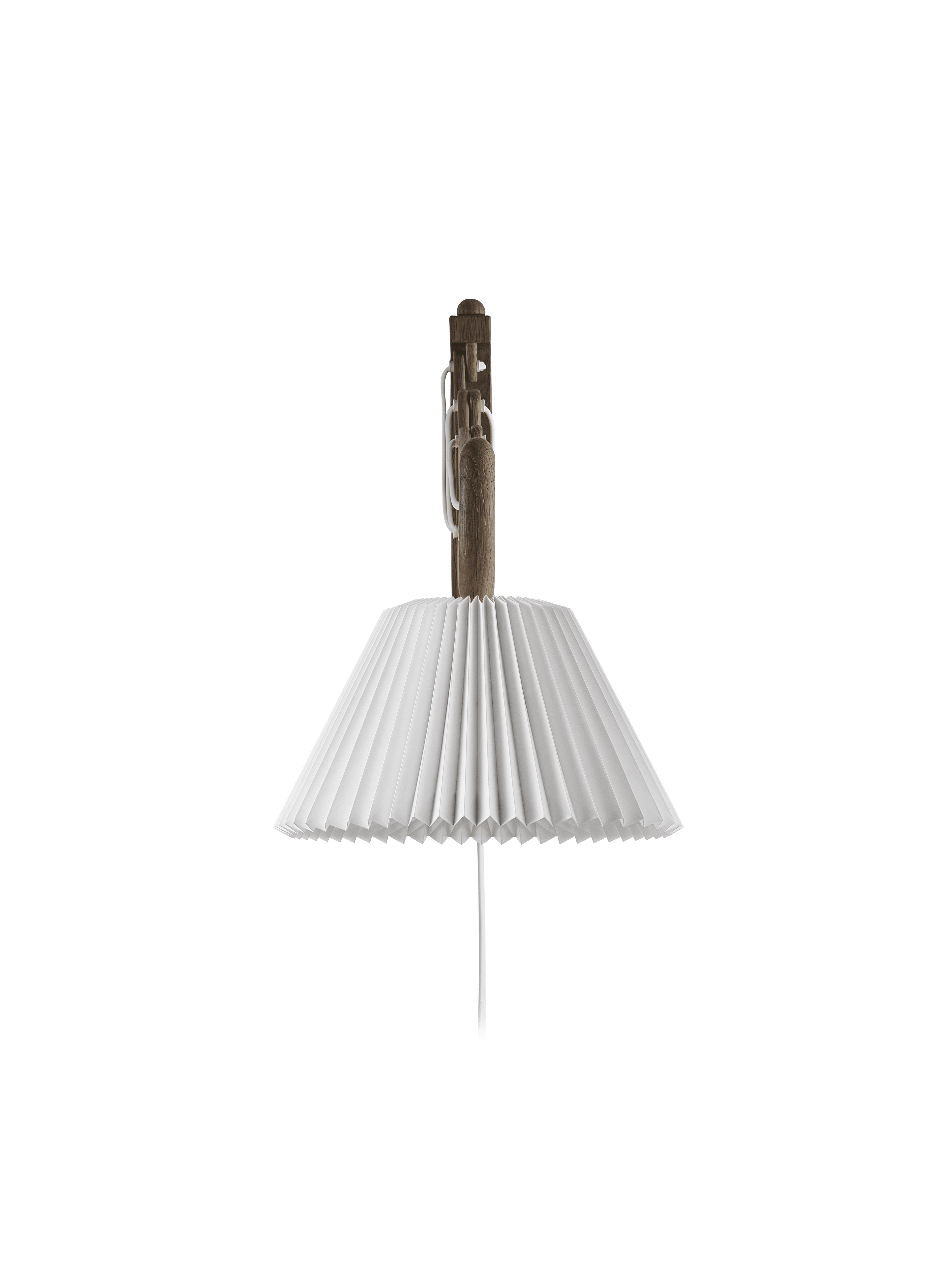 Wandleuchte MODELL 223 2/17 SAX weiß mit dunklem Eichenfuß