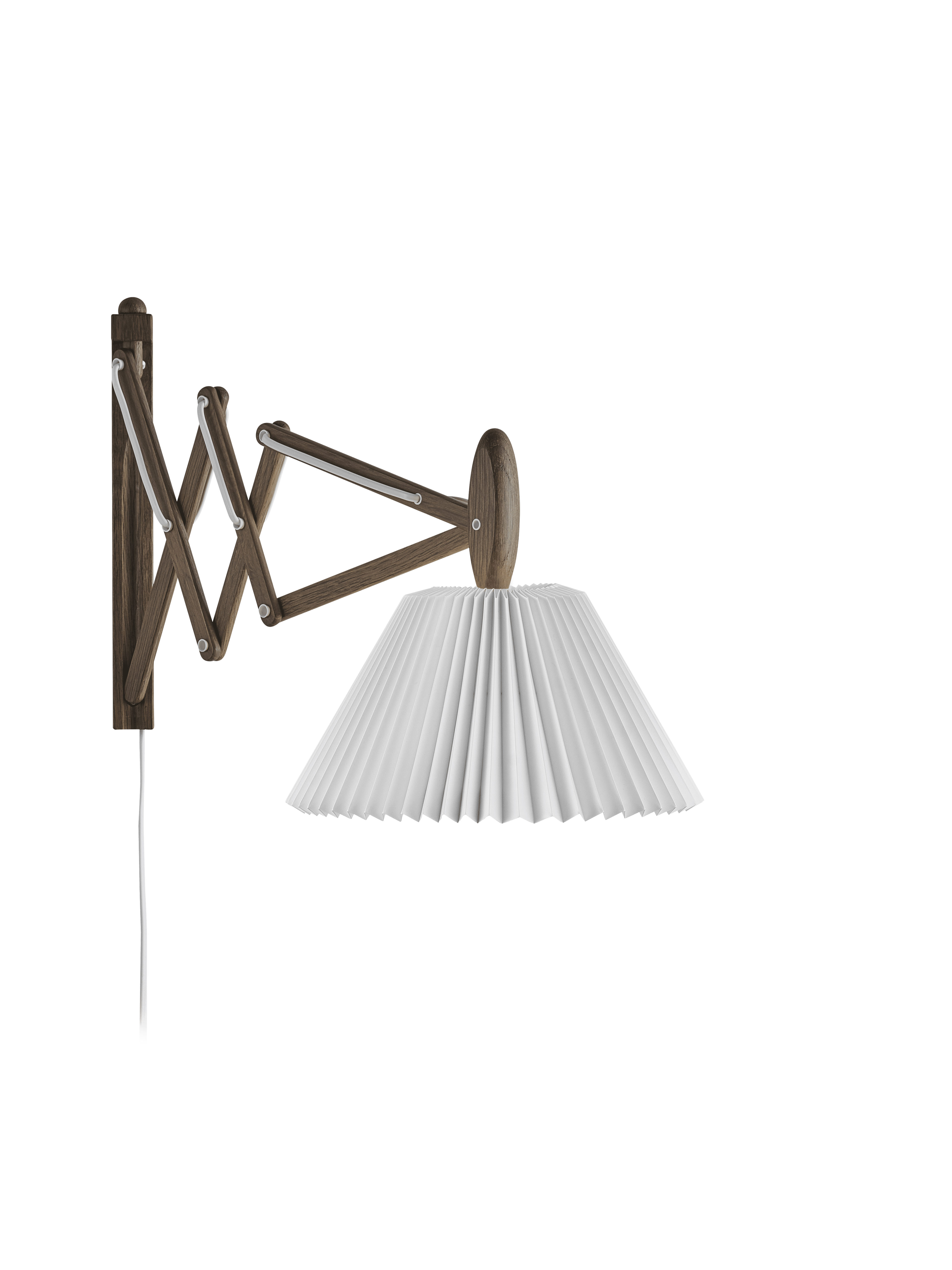 Wandleuchte MODELL 223 2/17 SAX weiß mit dunklem Eichenfuß
