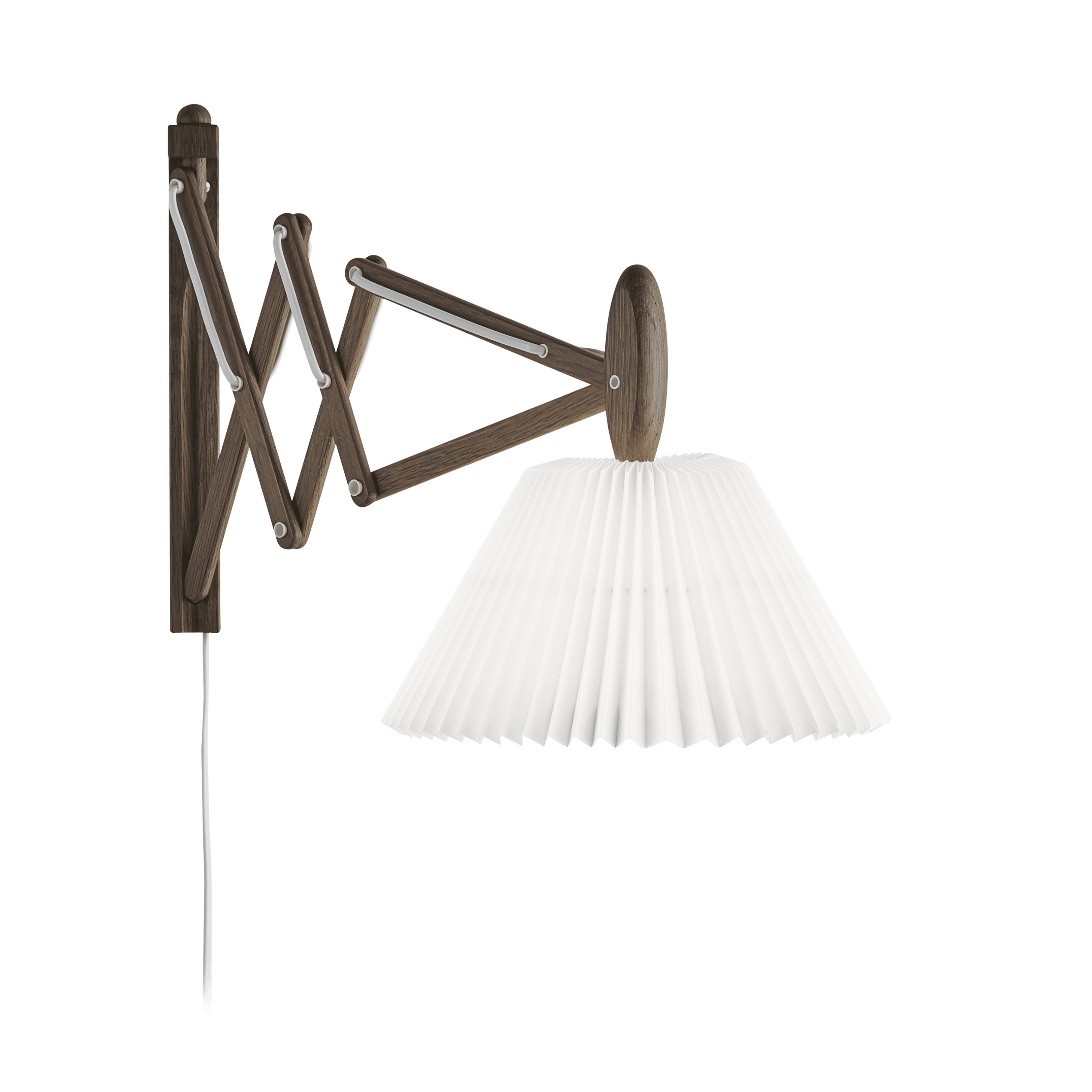 Wandleuchte MODELL 223 2/17 SAX weiß mit dunklem Eichenfuß