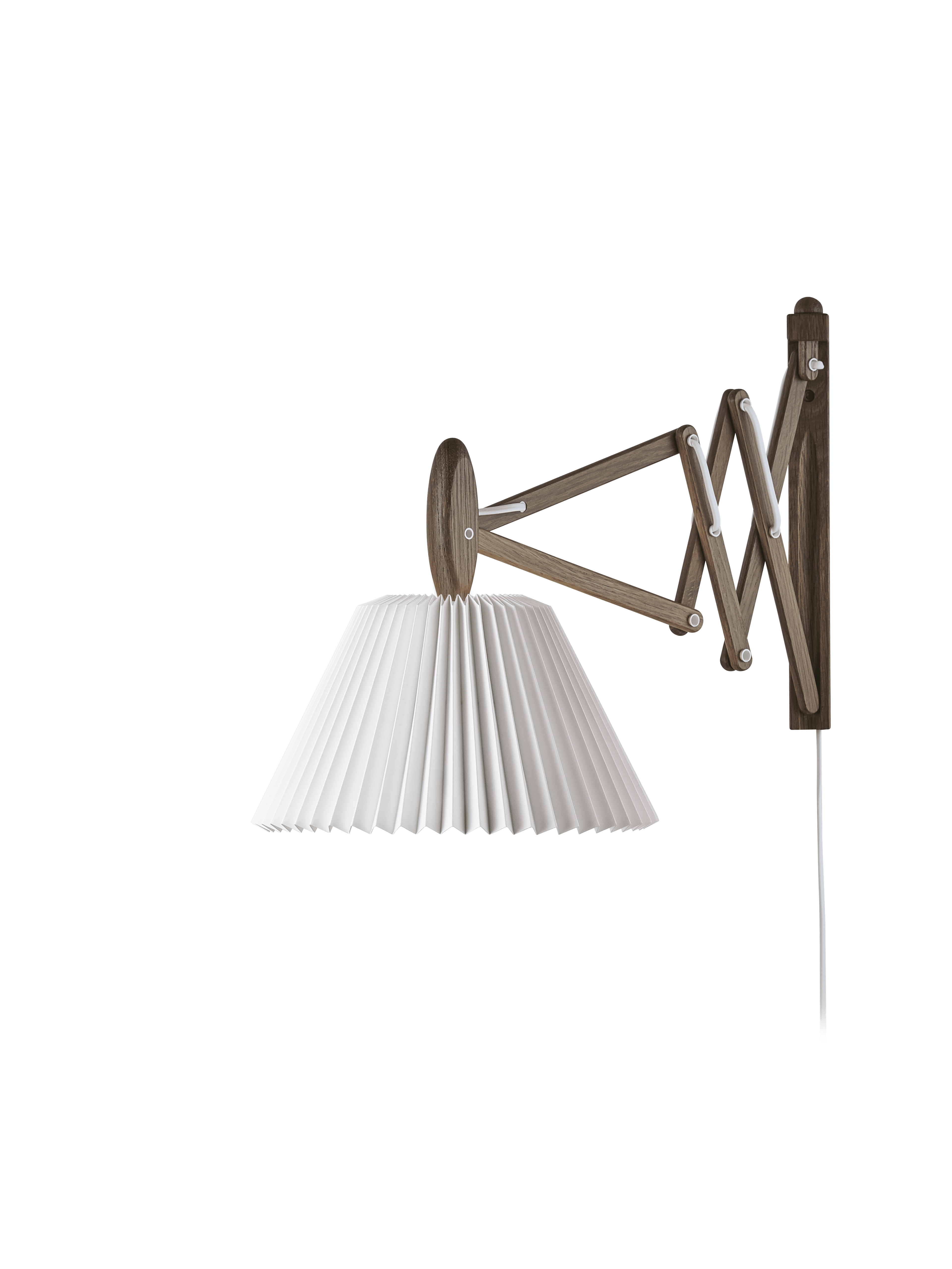 Wandleuchte MODELL 223 2/17 SAX weiß mit dunklem Eichenfuß