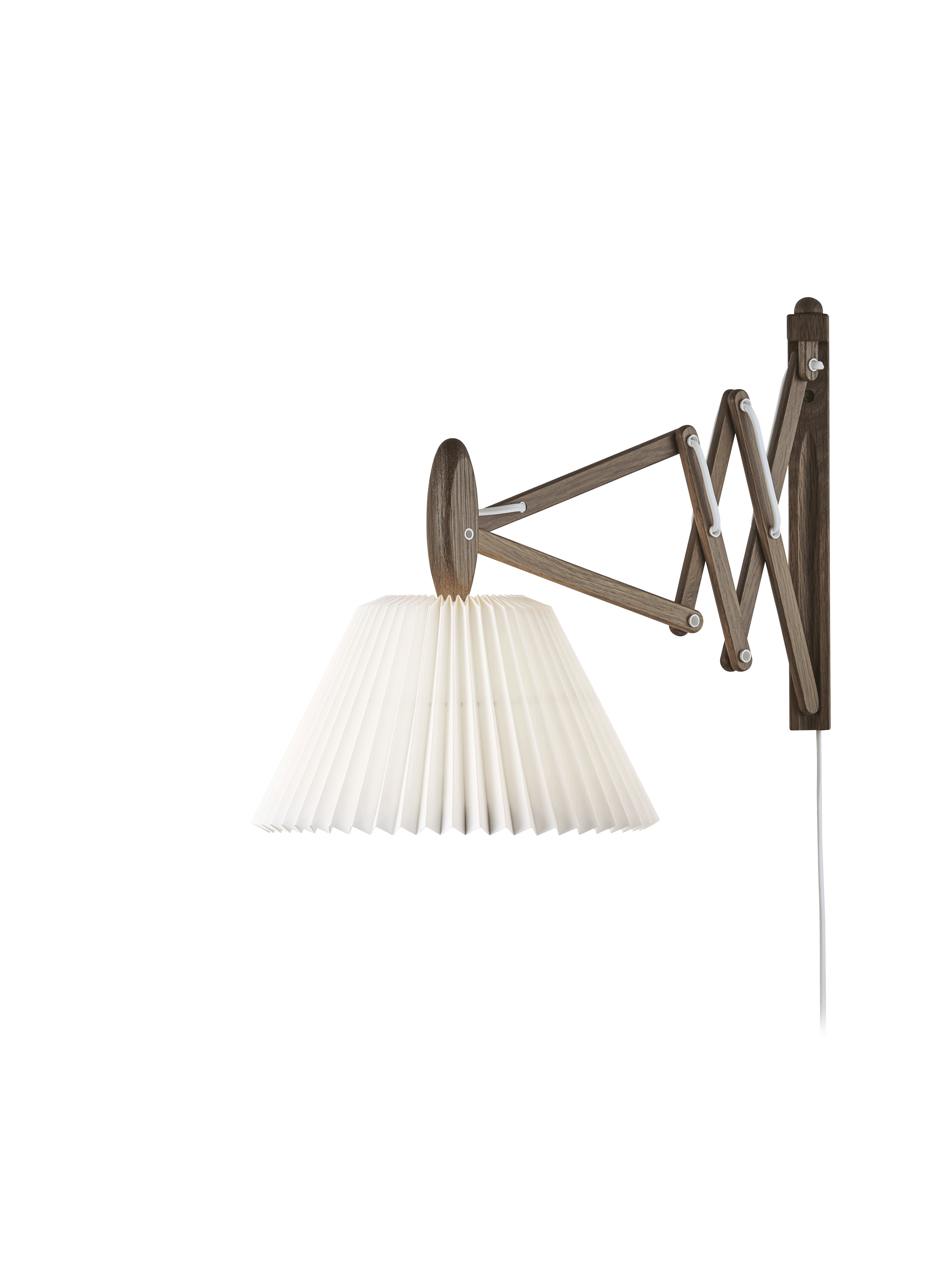 Wandleuchte MODELL 223 2/17 SAX weiß mit dunklem Eichenfuß