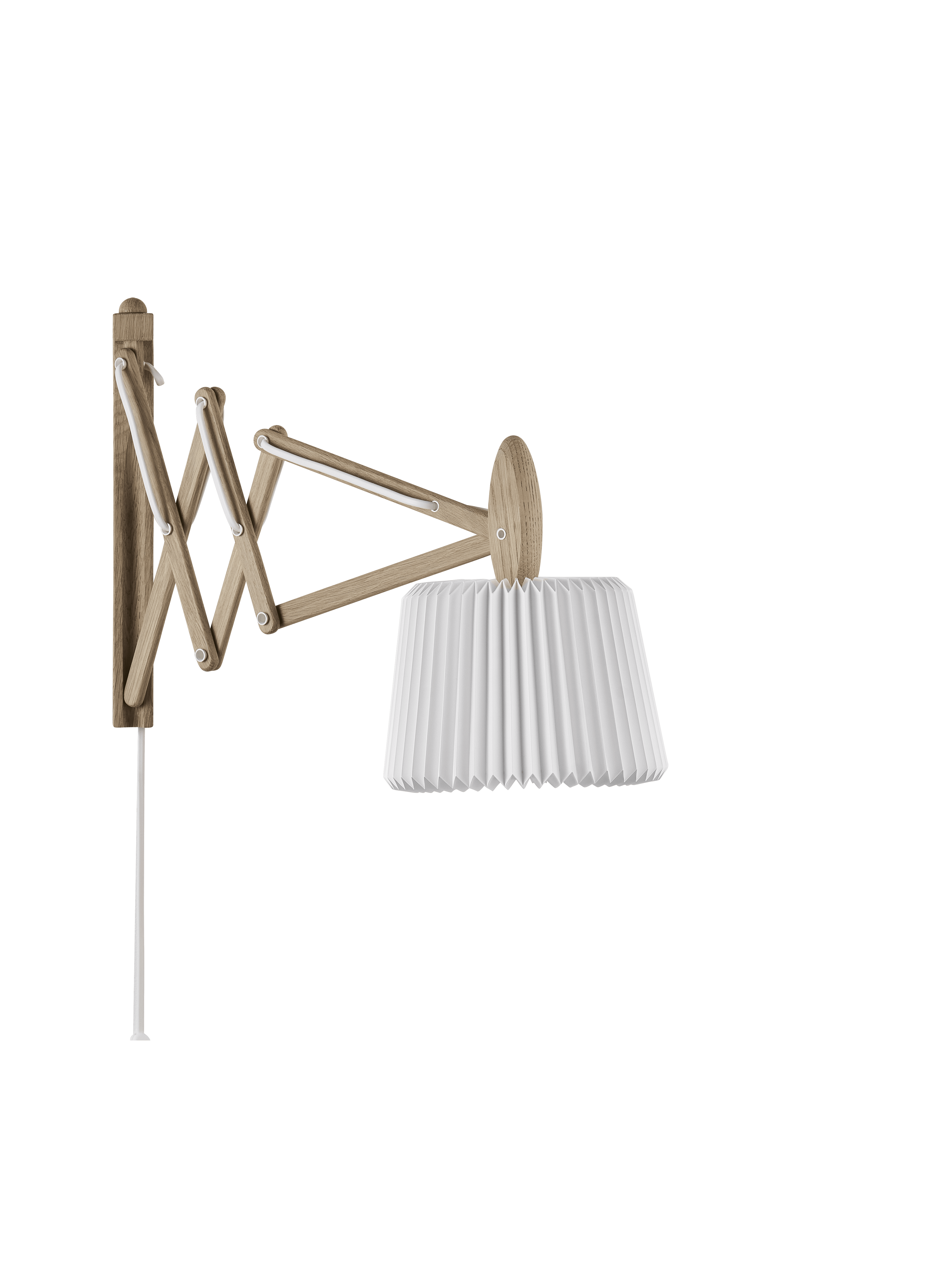 Wandleuchte MODELL 233 120 SAX weiß mit heller Eichenbasis