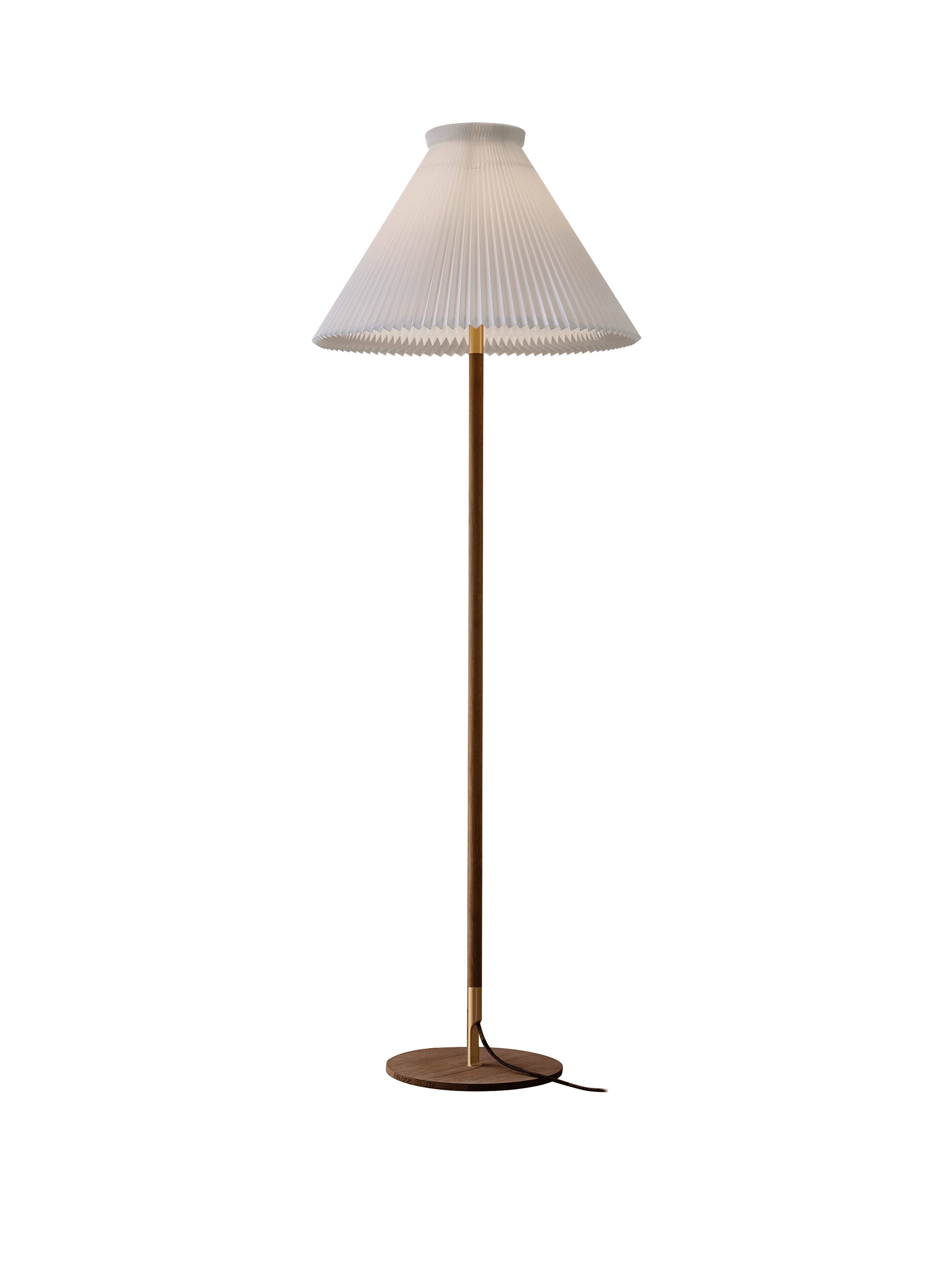Floor lamp MODEL 328 LK 80 white with dark oak base