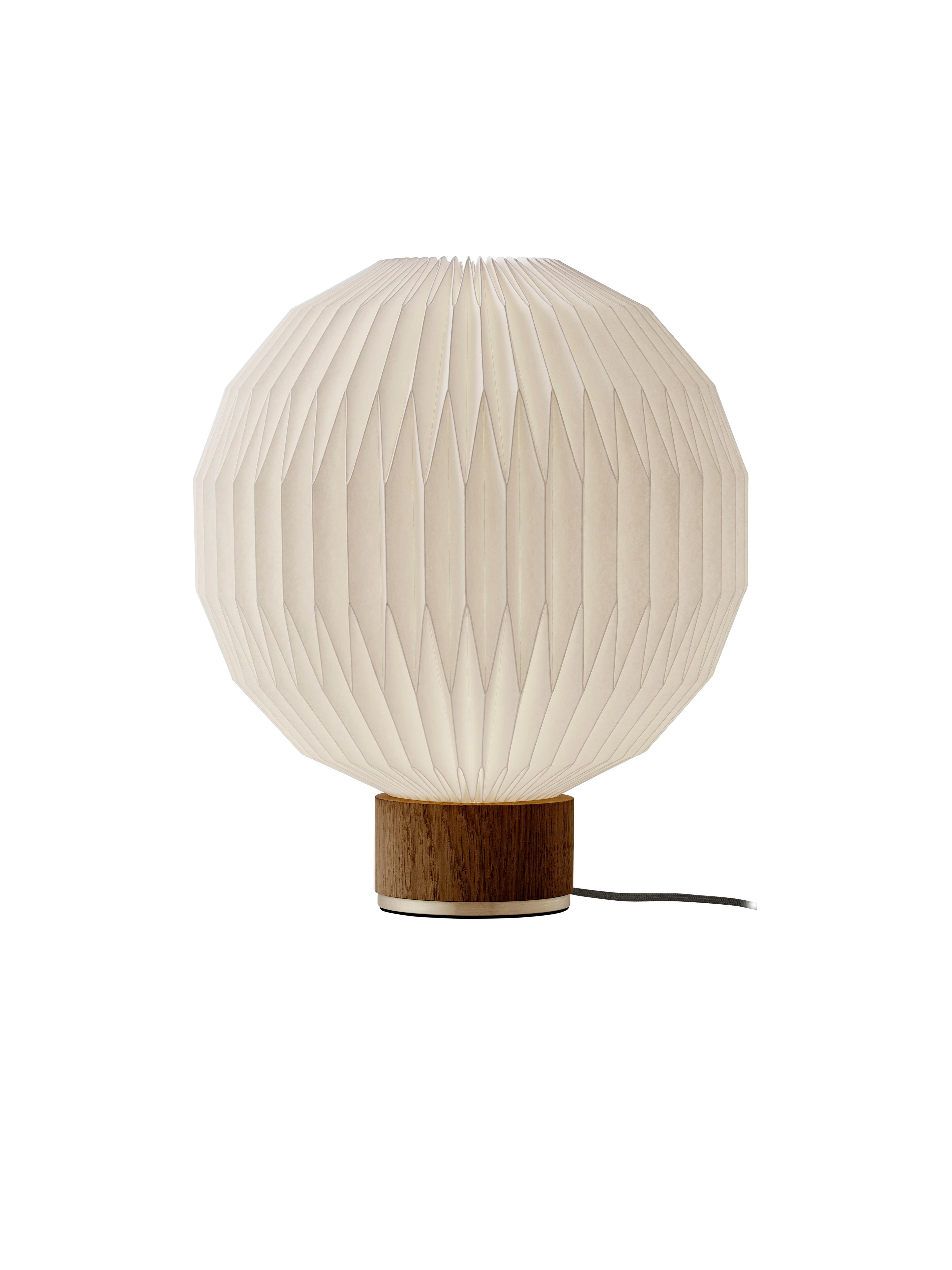 Tischlampe MODEL 375 weiß mit rauchigem Eichenfuß