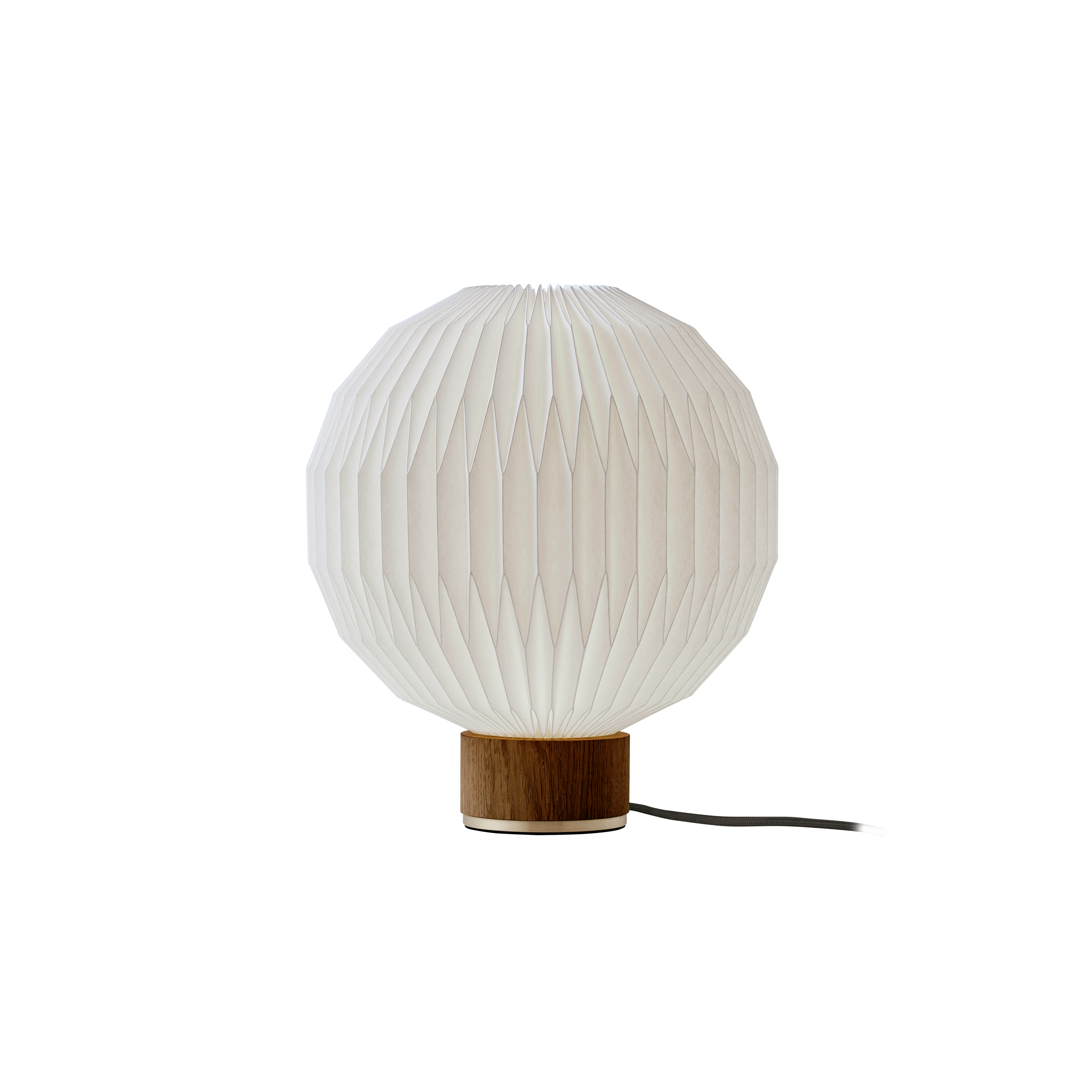 Tischlampe MODEL 375 weiß mit rauchigem Eichenfuß
