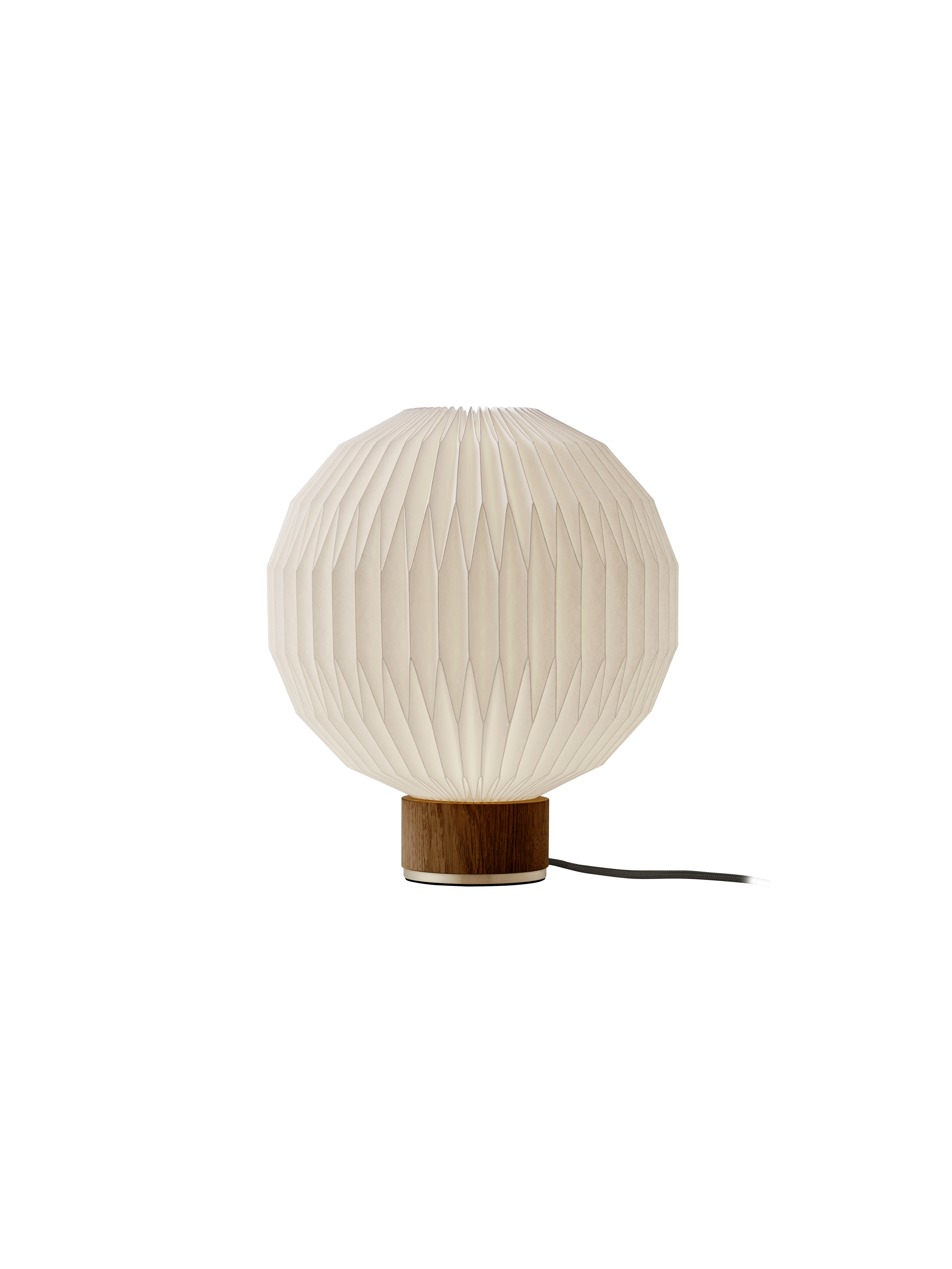 Tischlampe MODEL 375 weiß mit rauchigem Eichenfuß