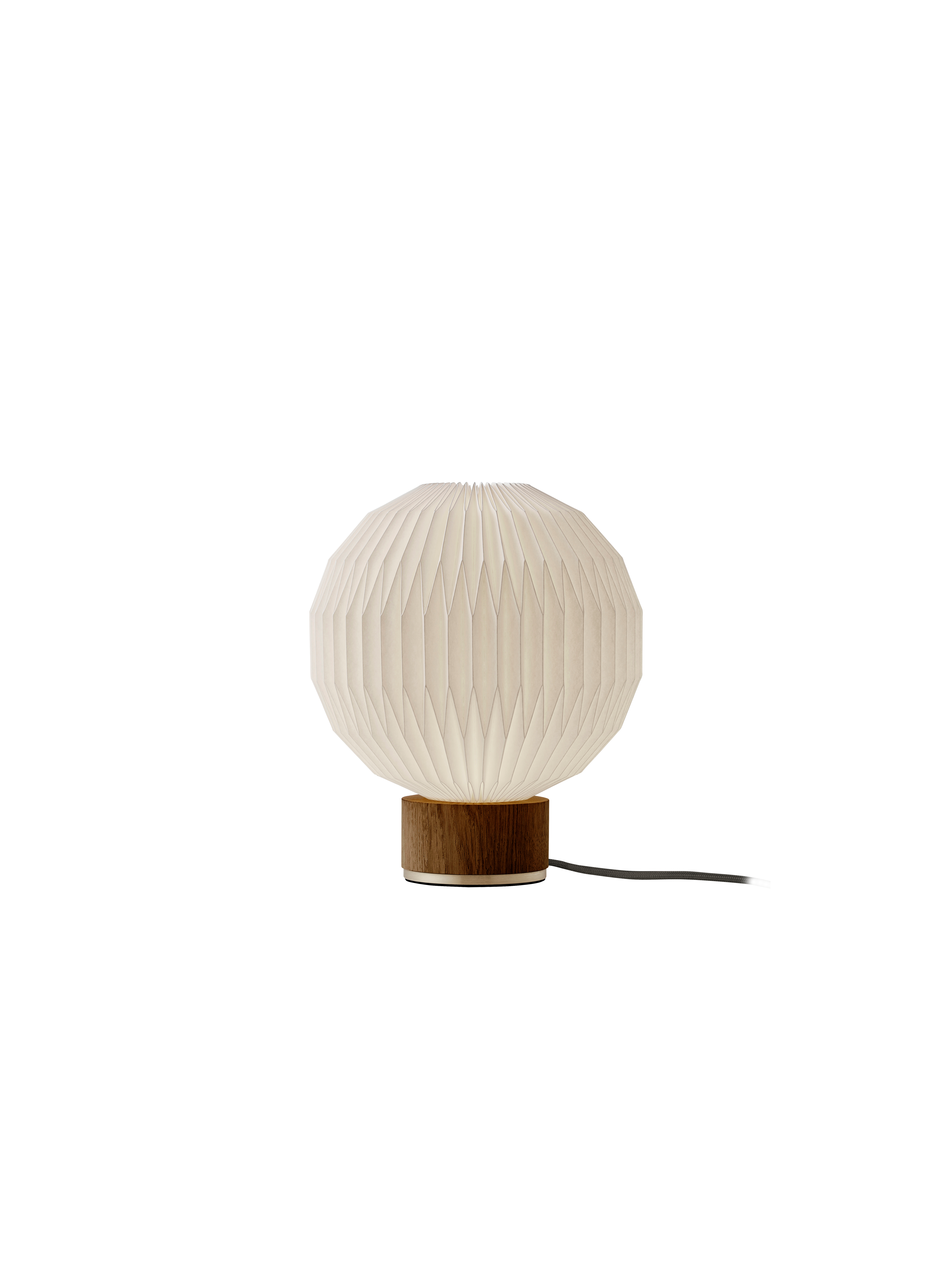 Tischlampe MODEL 375 weiß mit rauchigem Eichenfuß