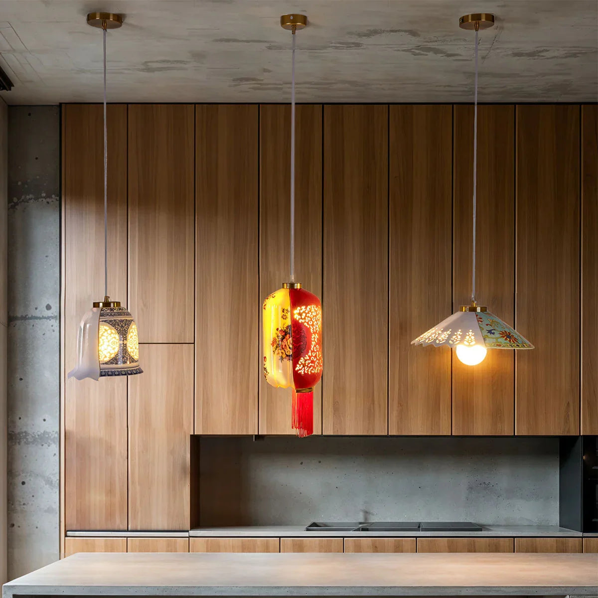 Pendelleuchte HYBRID INALDA weiß mit rot