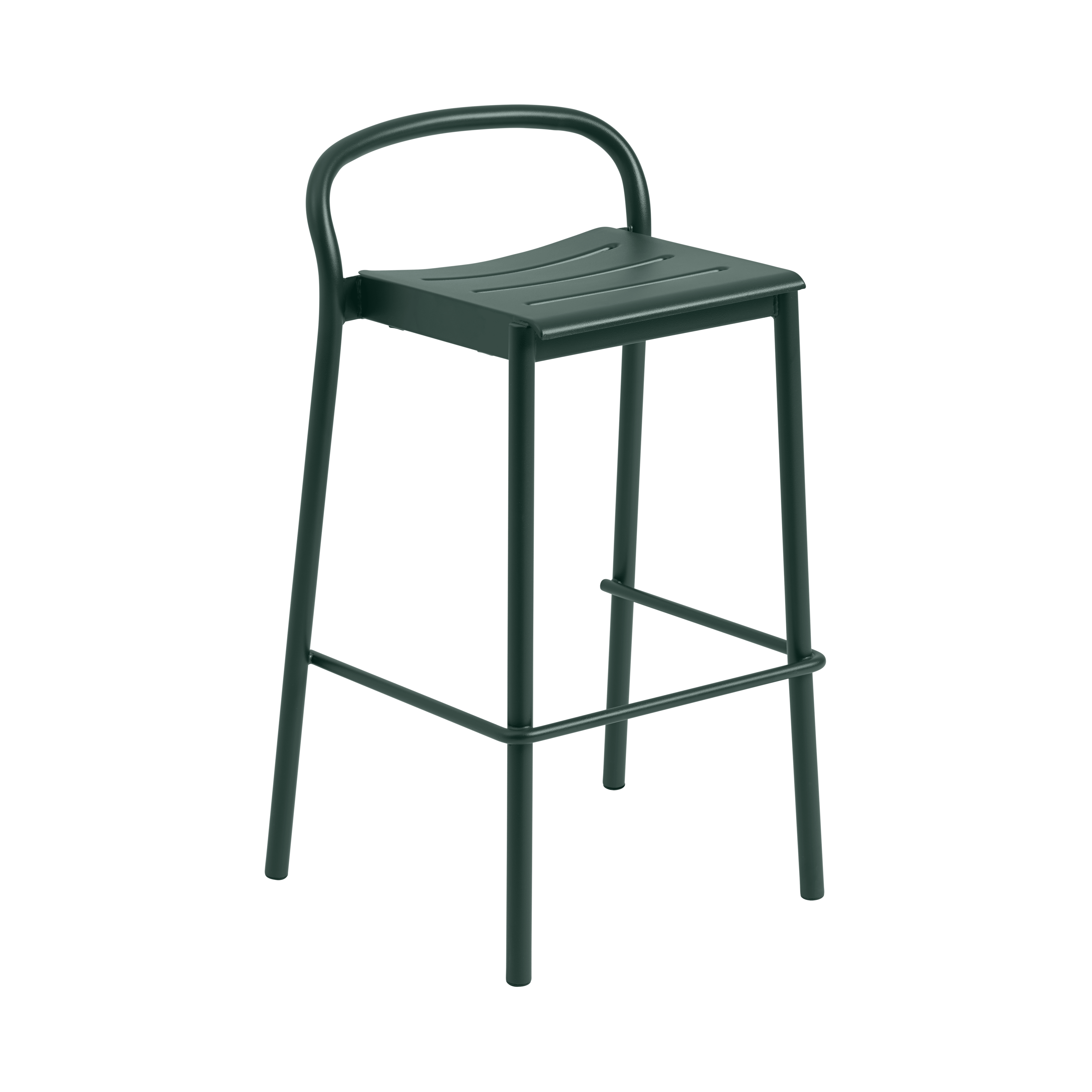 Hocker für den Außenbereich LINEAR dunkelgrüner Stahl