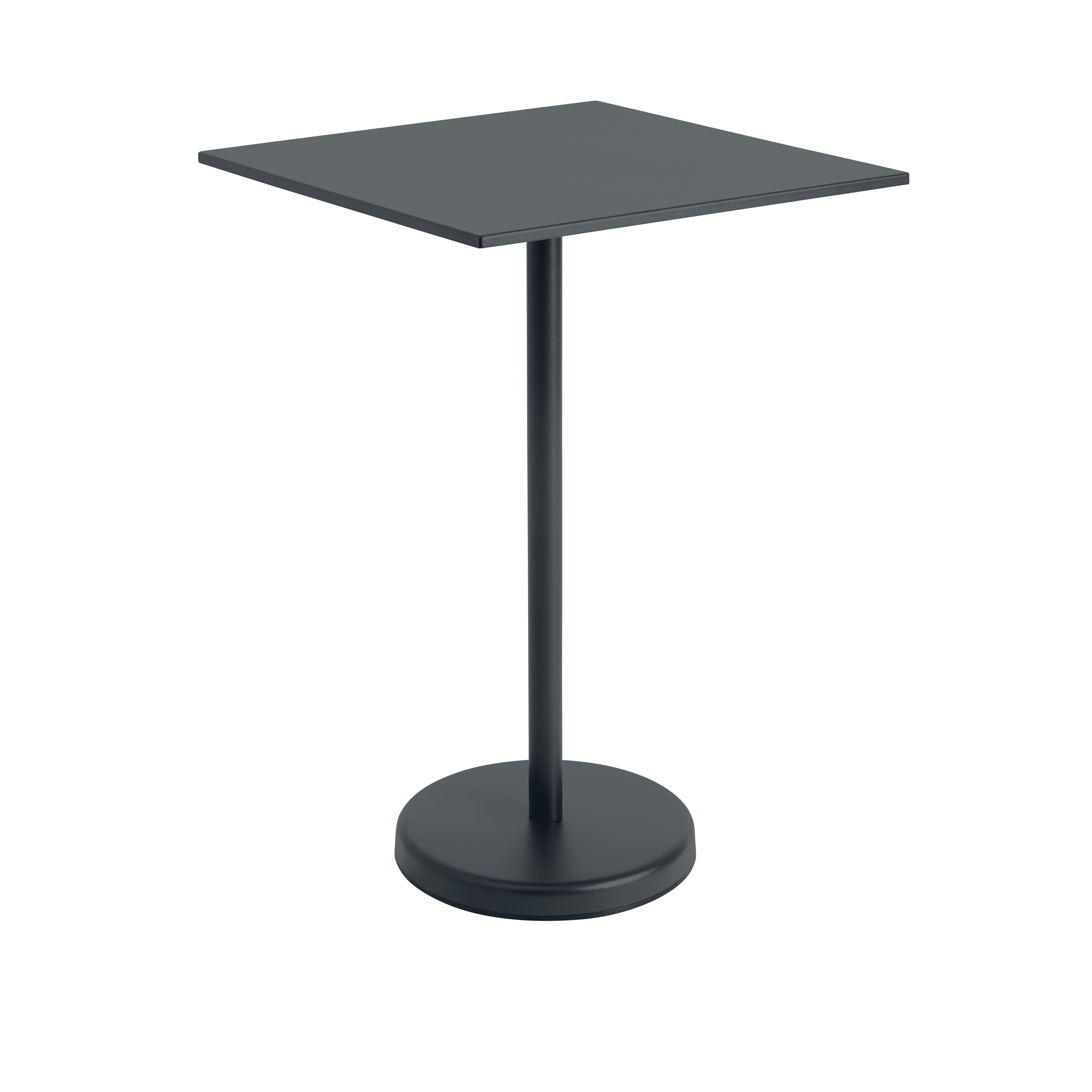 Barhocker-Tisch LINEAR aus schwarzem Stahl