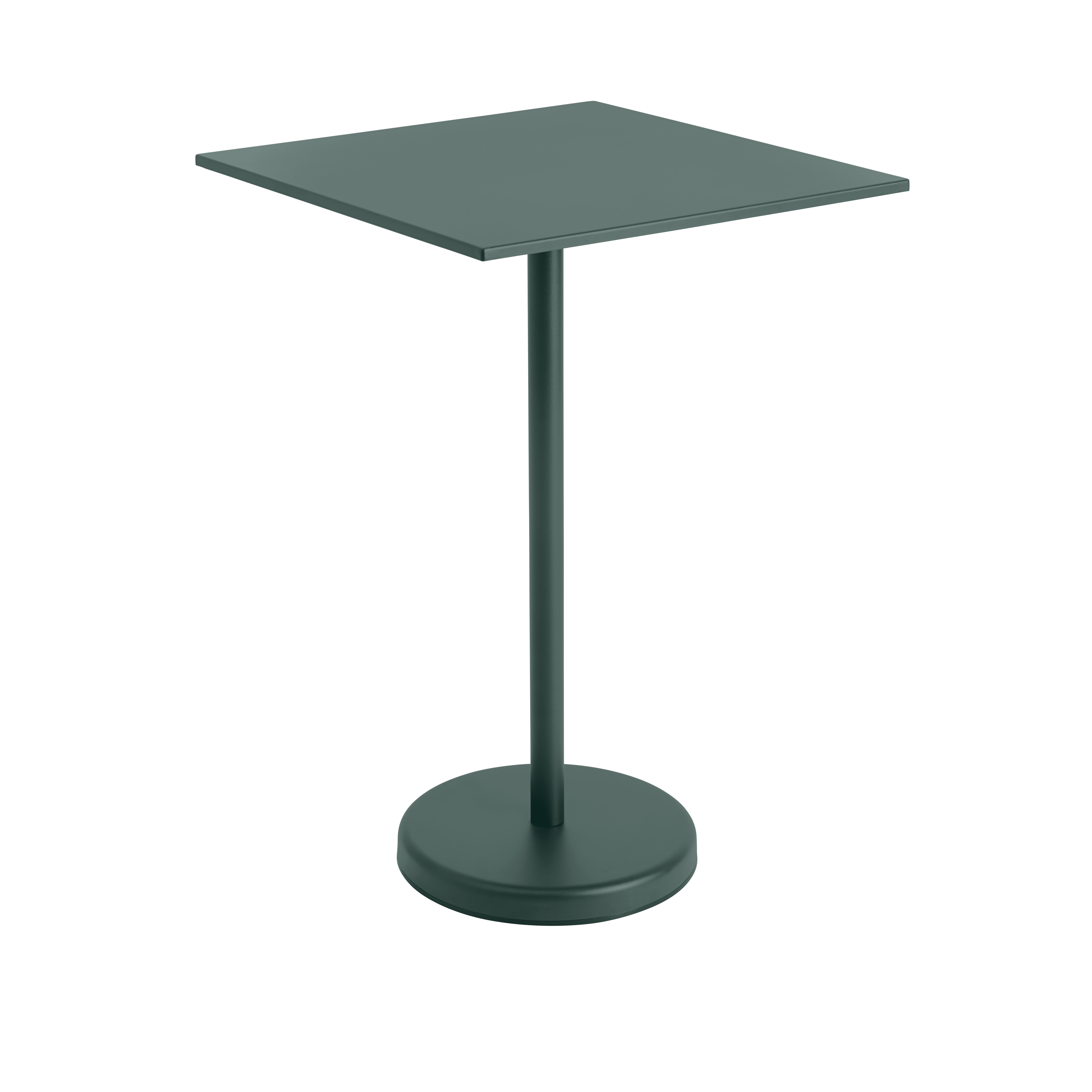 Barhocker-Tisch LINEAR dunkelgrüner Stahl