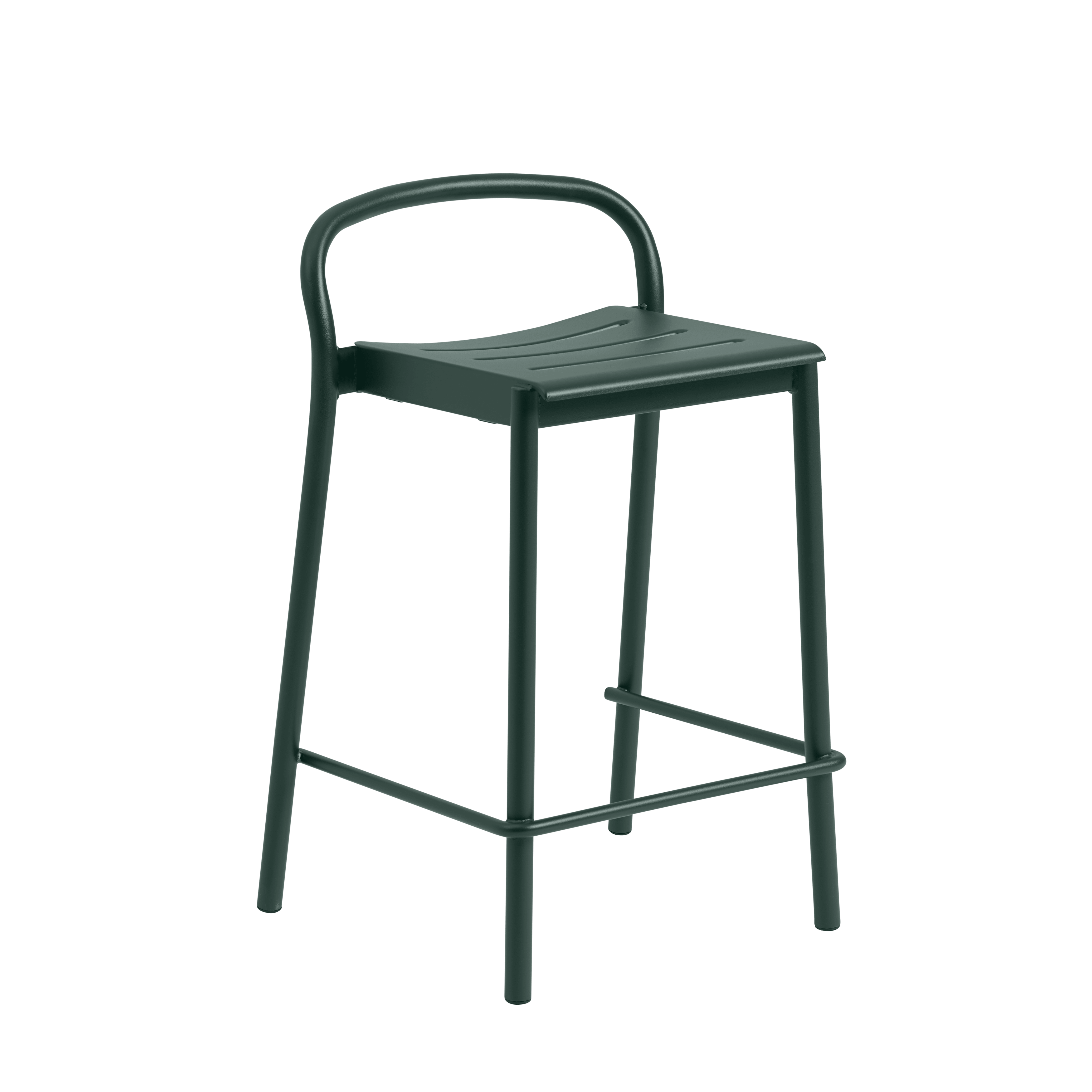 Hocker für den Außenbereich LINEAR dunkelgrüner Stahl