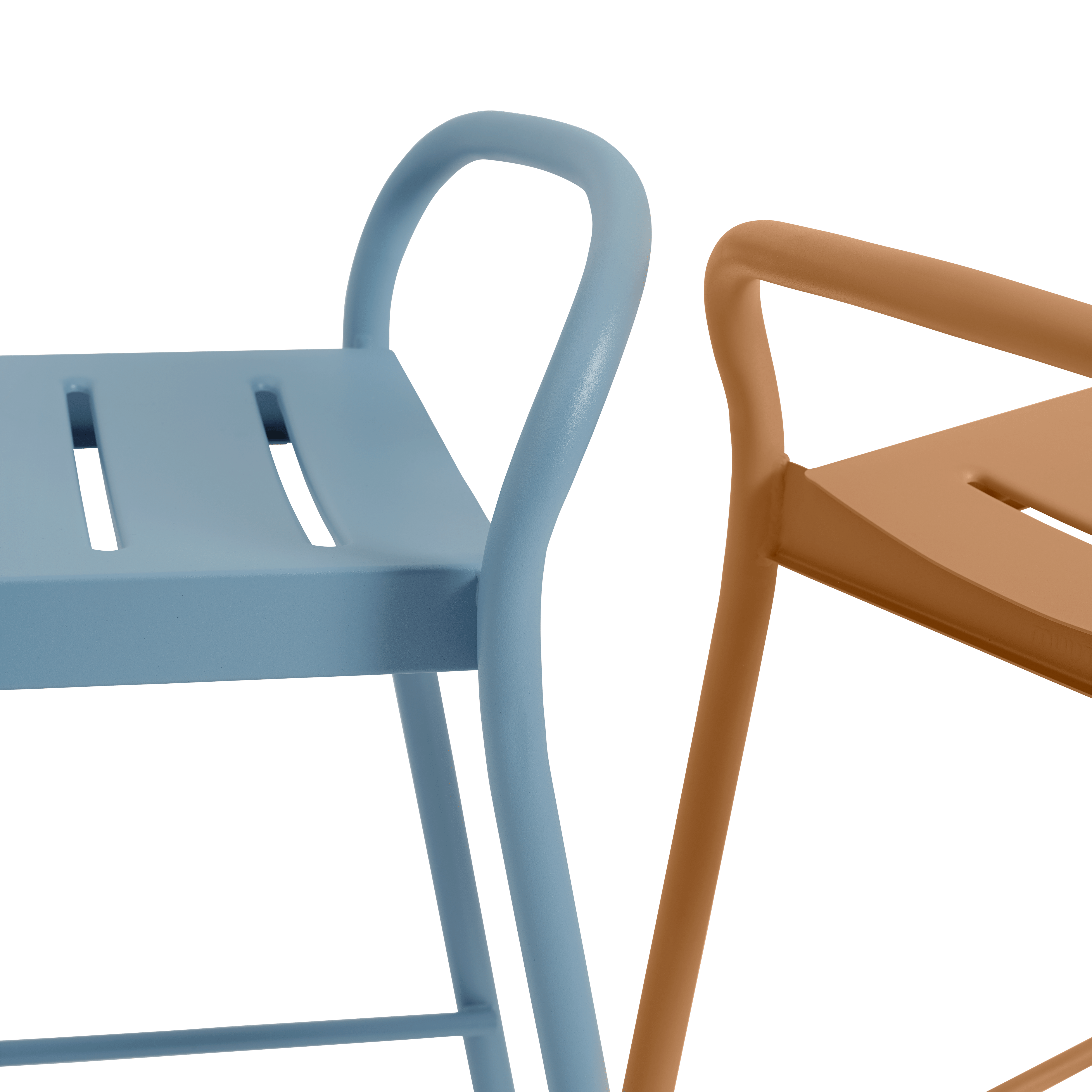 Hocker für den Außenbereich LINEAR orange Stahl