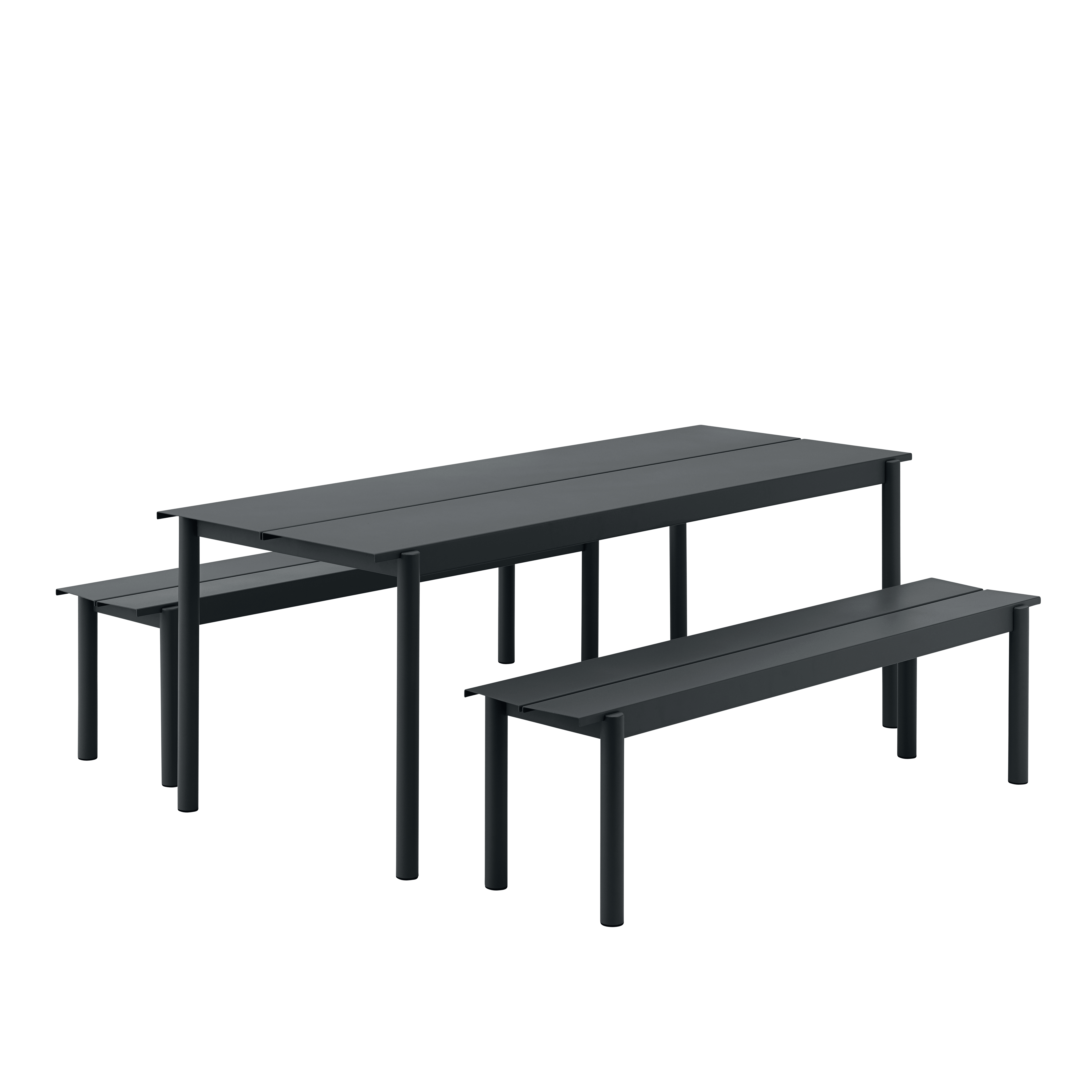 Bänke für den Außenbereich LINEAR schwarze Stahl
